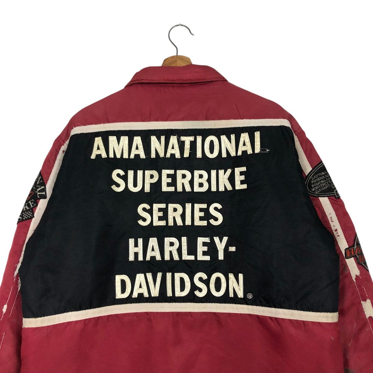 Harley Davidson 🔥VINTAGE BOMBER BIKER JACKET MOTORCYCLE HARLEY DAVIDSON LOGO Size US L / EU 52-54 / 3 - 15 Thumbnail