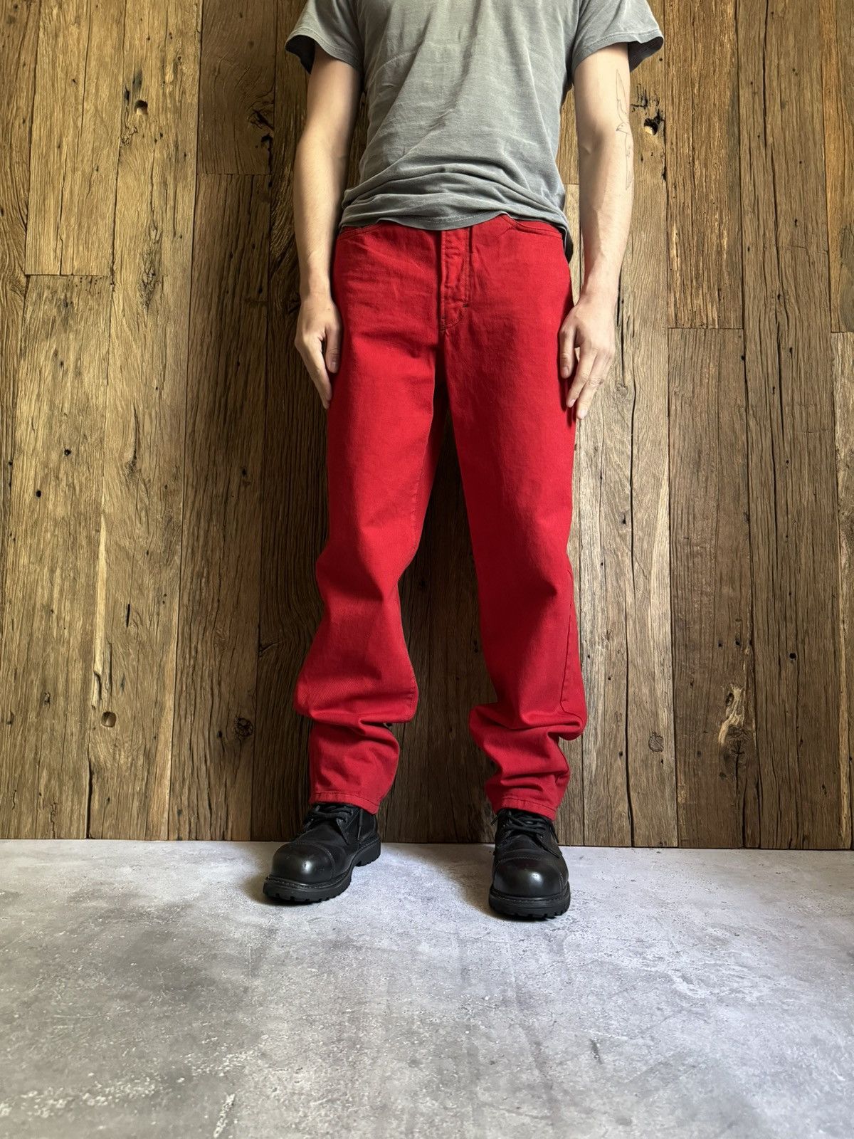 Diesel × Vintage Vintage Y2K Diesel High Waist Opium Red Jeans Pants Size US 33 - 1 Thumbnail