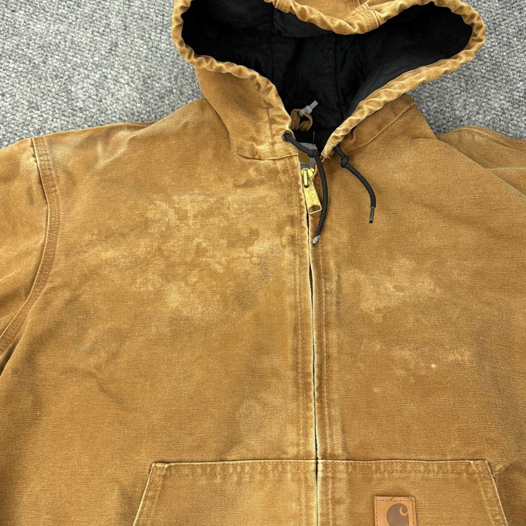 Carhartt VTG Carhartt J130 Jacket Mens XL Brown Duck Quilted Workwear Distressed Stained Size US XL / EU 56 / 4 - 3 Thumbnail