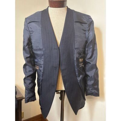 Coppley Designer Men's Pinstripe 2-pc Suit Coppley Navy Business For Size 38R - 2 Thumbnail
