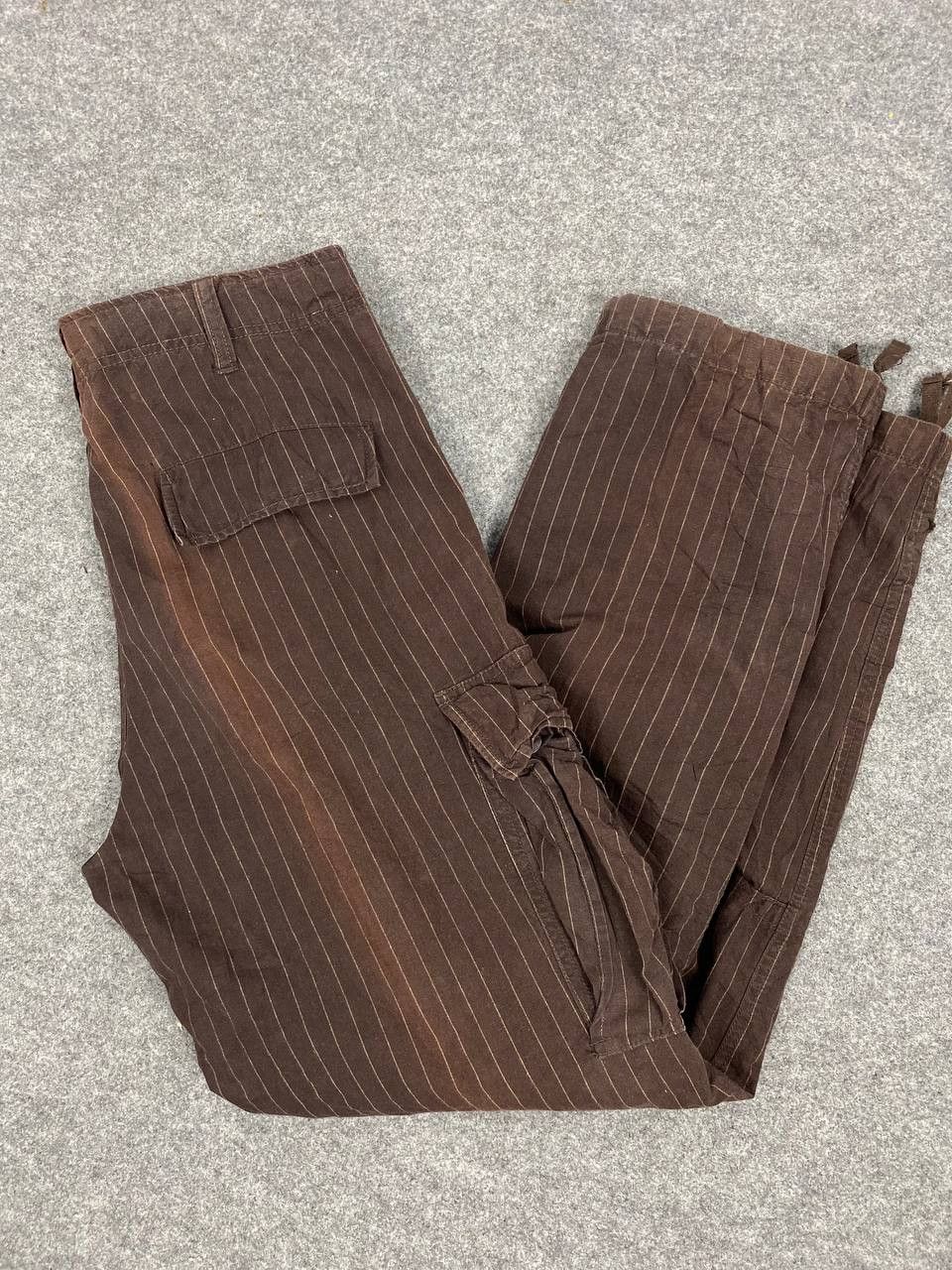 Japanese Brand vintage japanese brands striped cargo pants sunfaded Size US 35 - 2 Thumbnail