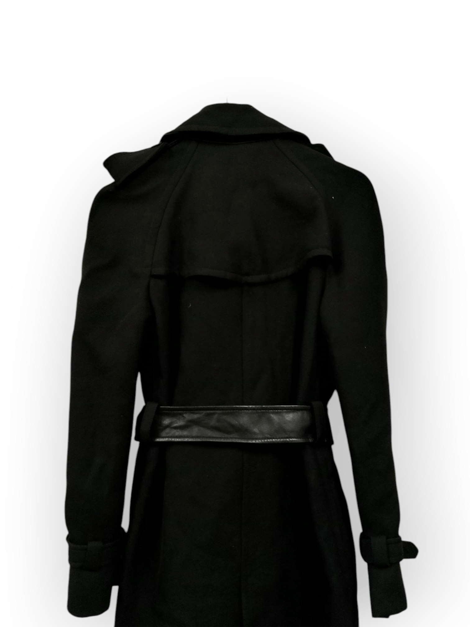 Dolce & Gabbana Vintage D&G Black Wool Trench Coat Purple Monogram Lining Size S / US 4 / IT 40 - 2 Thumbnail