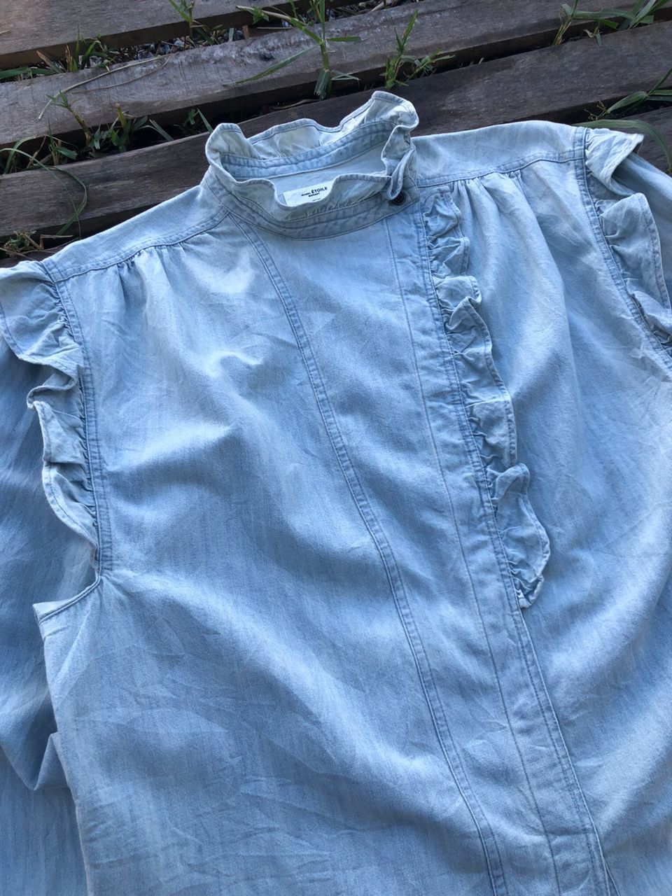 Isabel Marant Etoile Isabel Marant Etoile Denim Ruffle Trim Shirts Size L / US 10 / IT 46 - 6 Thumbnail