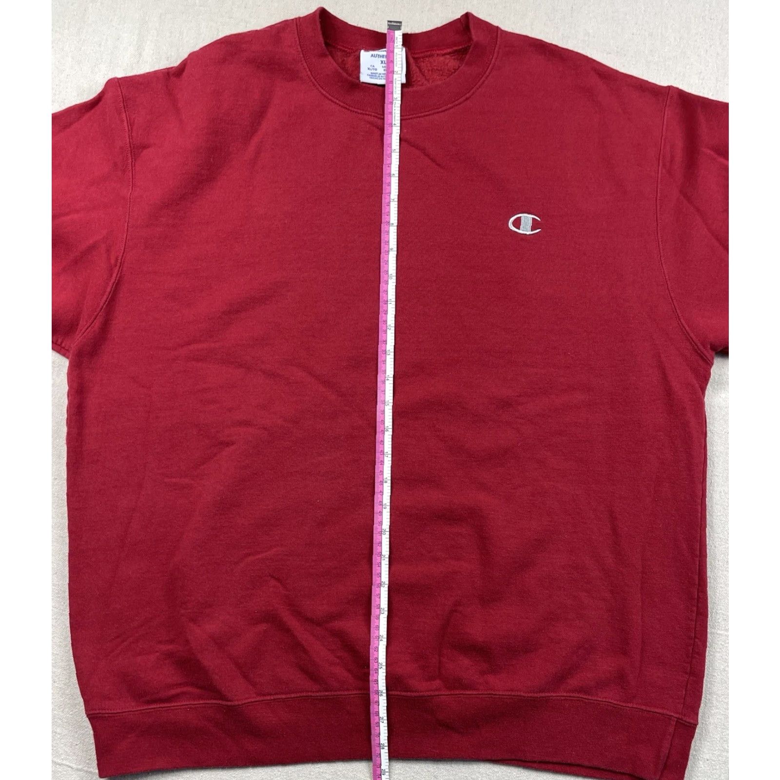 Champion Champion Sweatshirt Crewneck XL Men Red Embroidered Logo Vintage-Style Y2K Heavyweight Pullover Size US XL / EU 56 / 4 - 6 Thumbnail