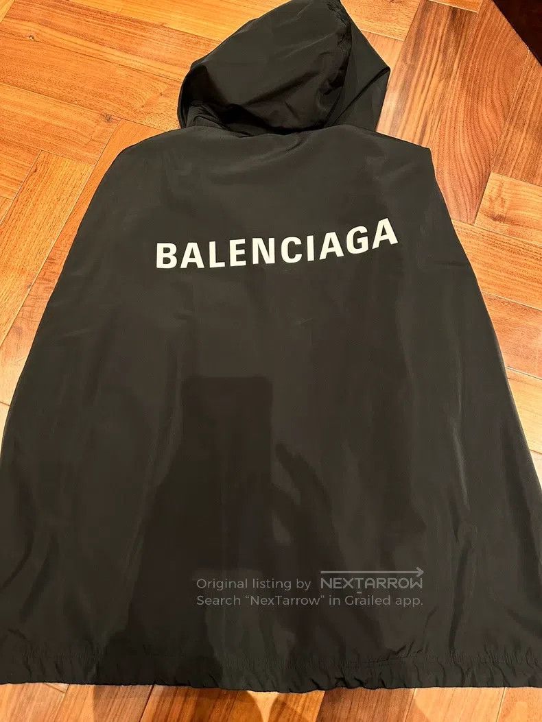 Balenciaga Balenciaga Black Letter Logo Printed Hooded Loose Fit Jack Size US S / EU 44-46 / 1 - 4 Thumbnail