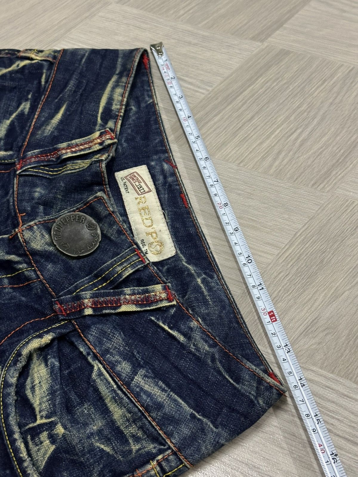 If Six Was Nine Vintage Y2K Red Pepper Denim Mudmax Wash Pant Size US 28 / EU 44 - 15 Thumbnail
