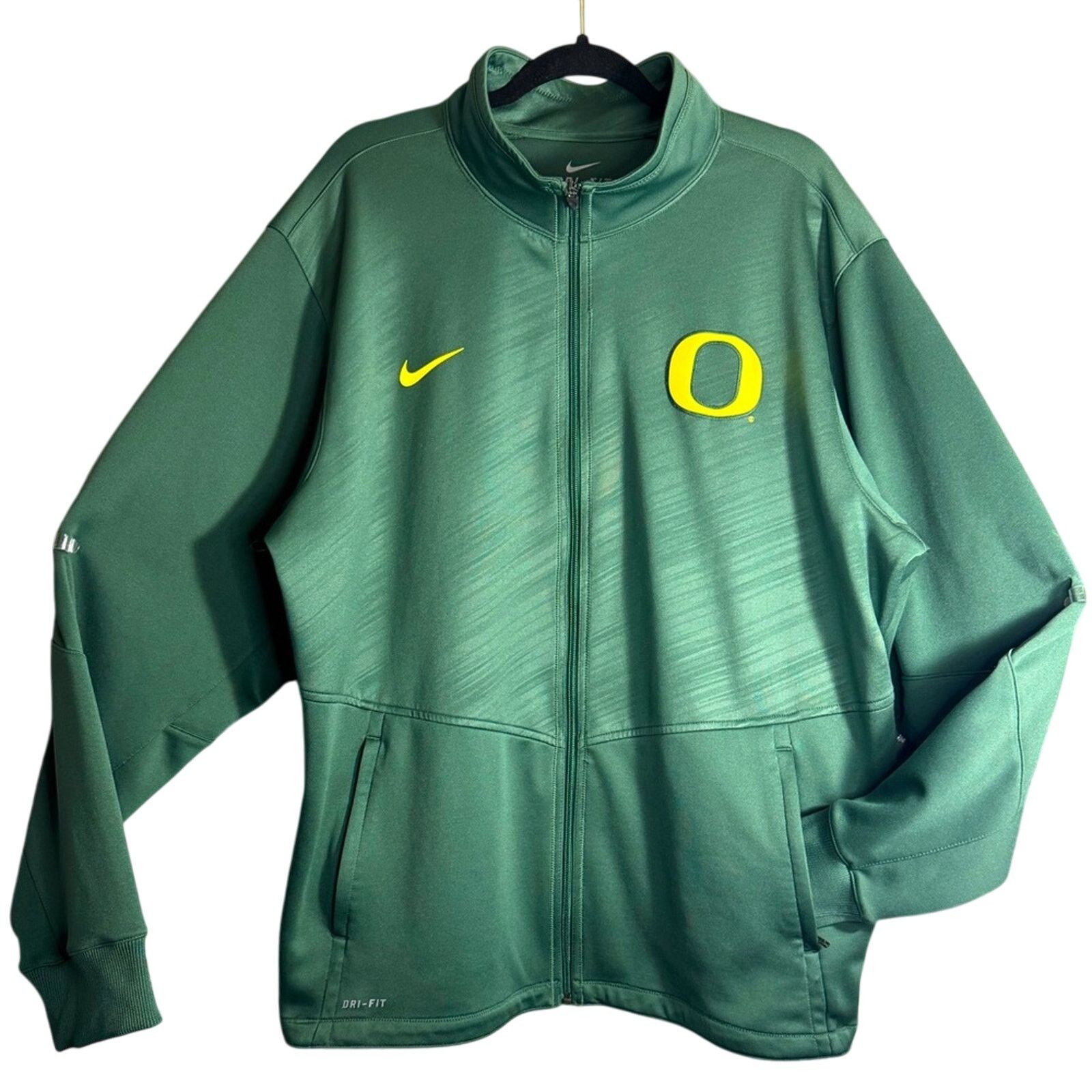 Nike RARE NIKE Mens XXL Oregon Ducks Zipper Dri-Fit Team Jacket Size US XXL / EU 58 / 5 - 1 Thumbnail