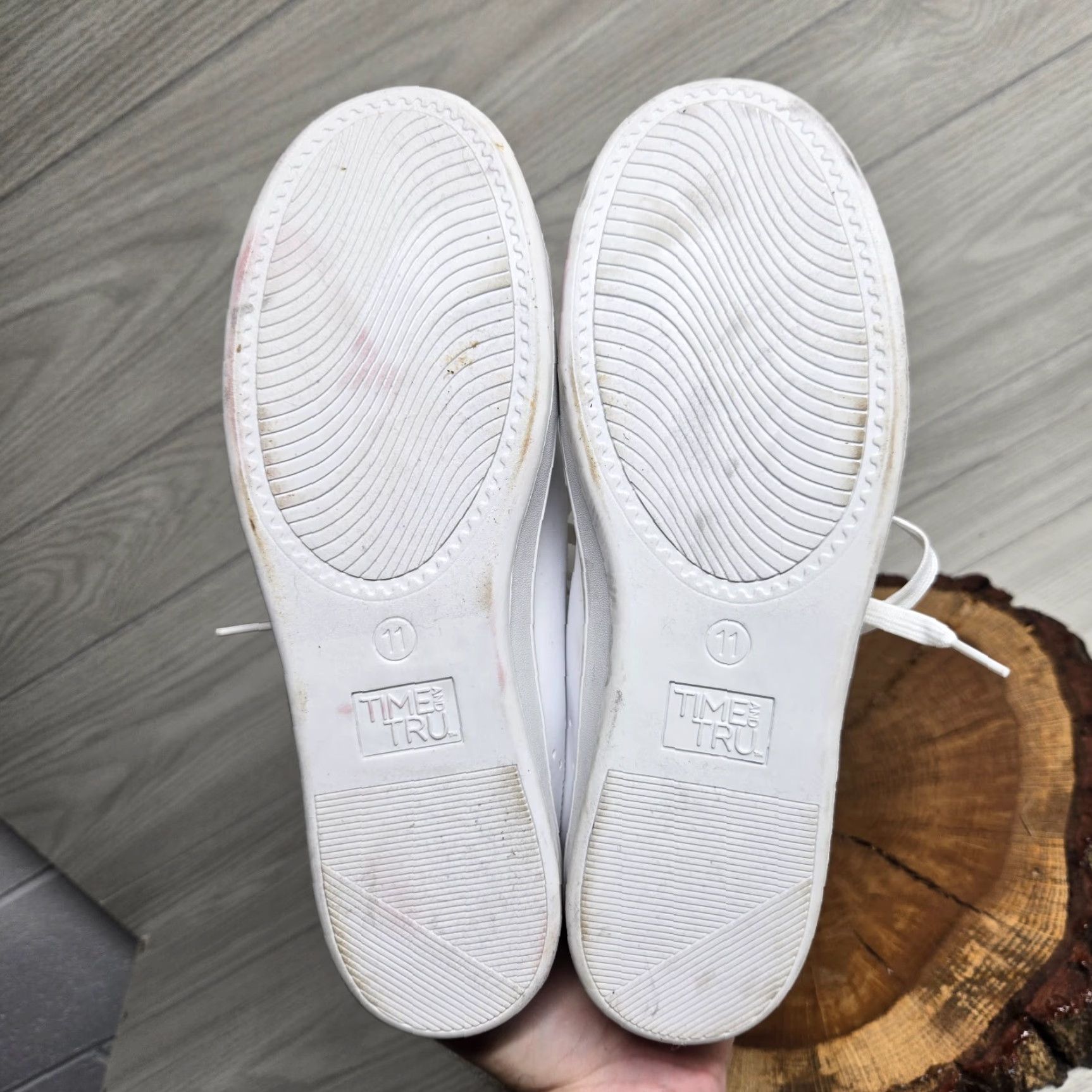 Vintage Time And True Shoes Casual White Tennis 11 Womens 100% Cotton Upper Rubber Sole Flat Size L / US 10 / IT 46 - 7 Thumbnail