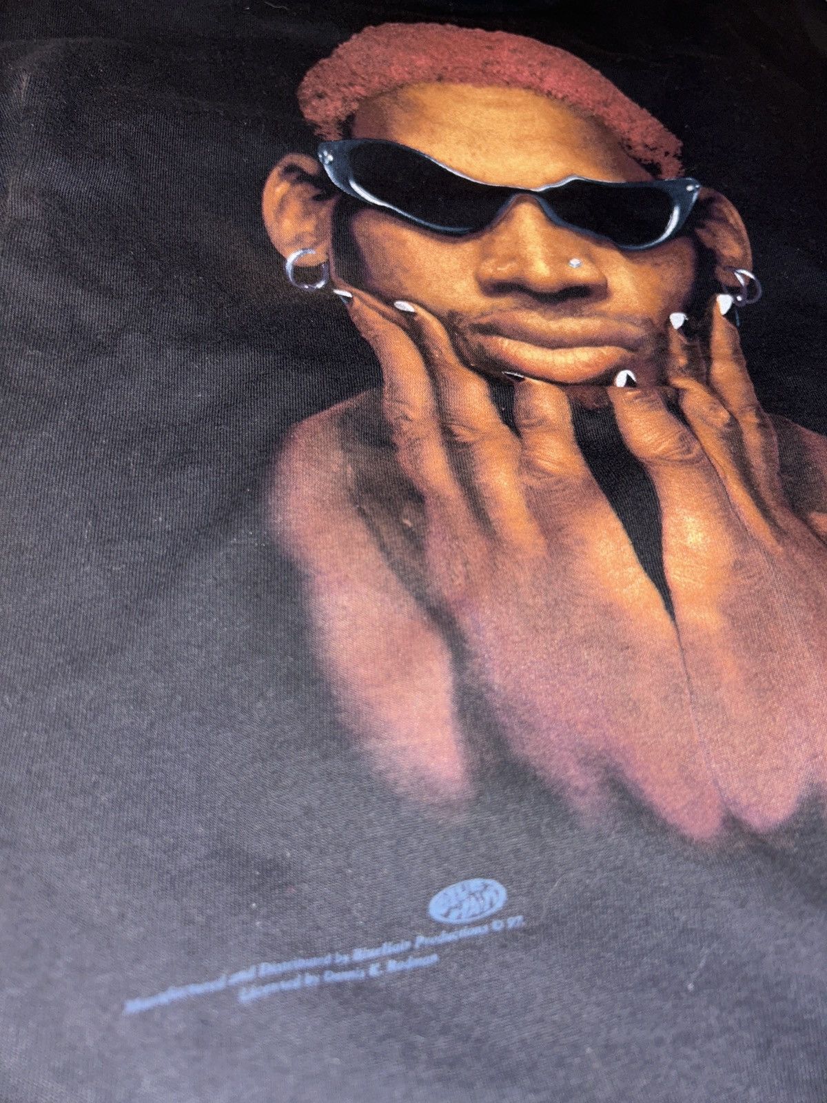 トップス 90s Dennis Rodman Not Of This World rare Vintage Dennis Rodman NOT OF THIS WORLD Rap Tee Hip hop