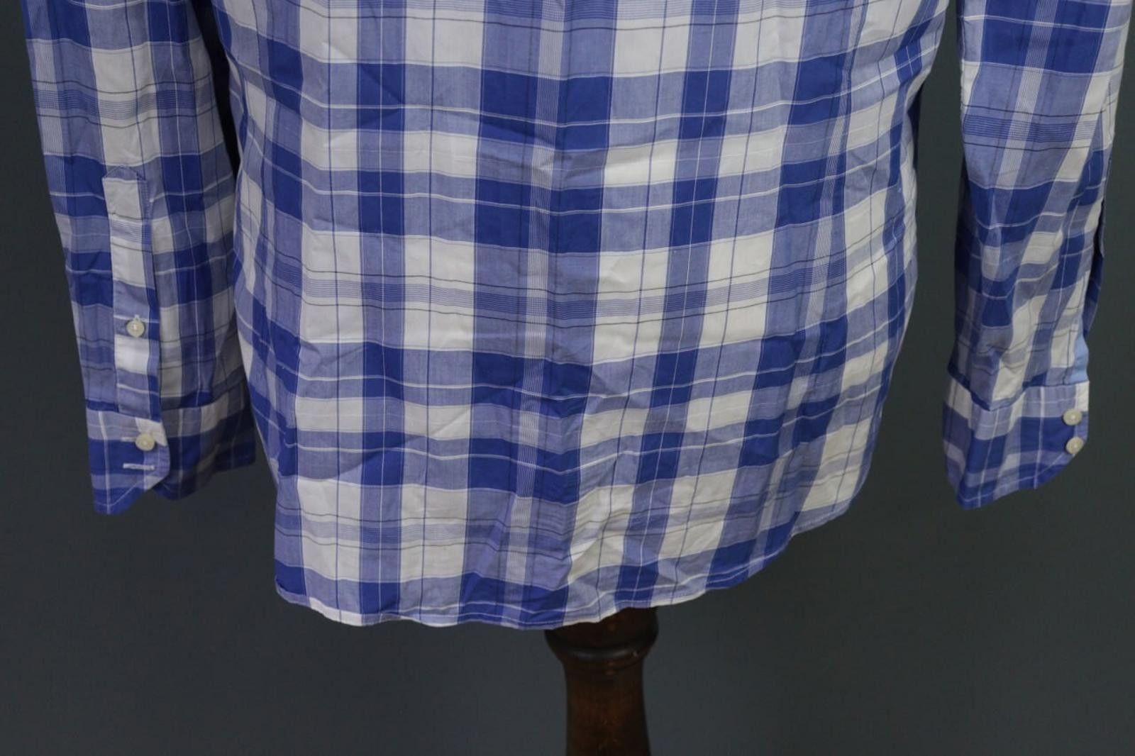 Designer Hackett London Slim Fit Blue Check Button Down Shirt Size L Size US L / EU 52-54 / 3 - 10 Thumbnail