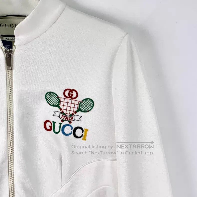 Gucci Gucci White logo letter tennis racket embroidery zipper lo Size S / US 4 / IT 40 - 3 Thumbnail