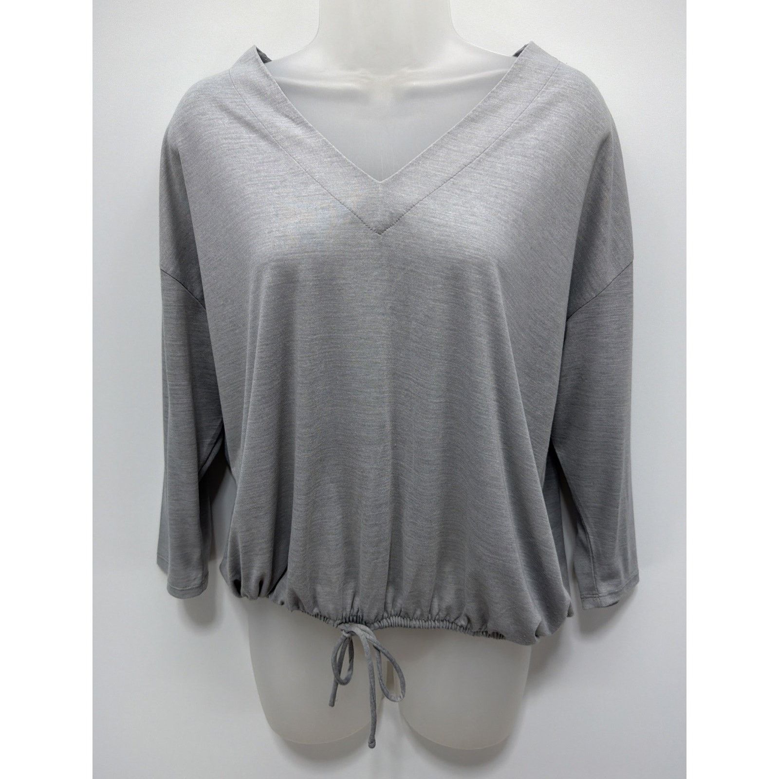 Gap Gap Womens Top M Gray 3/4 Sleeve V Neck Casual Pullover Size M / US 6-8 / IT 42-44 - 1 Thumbnail