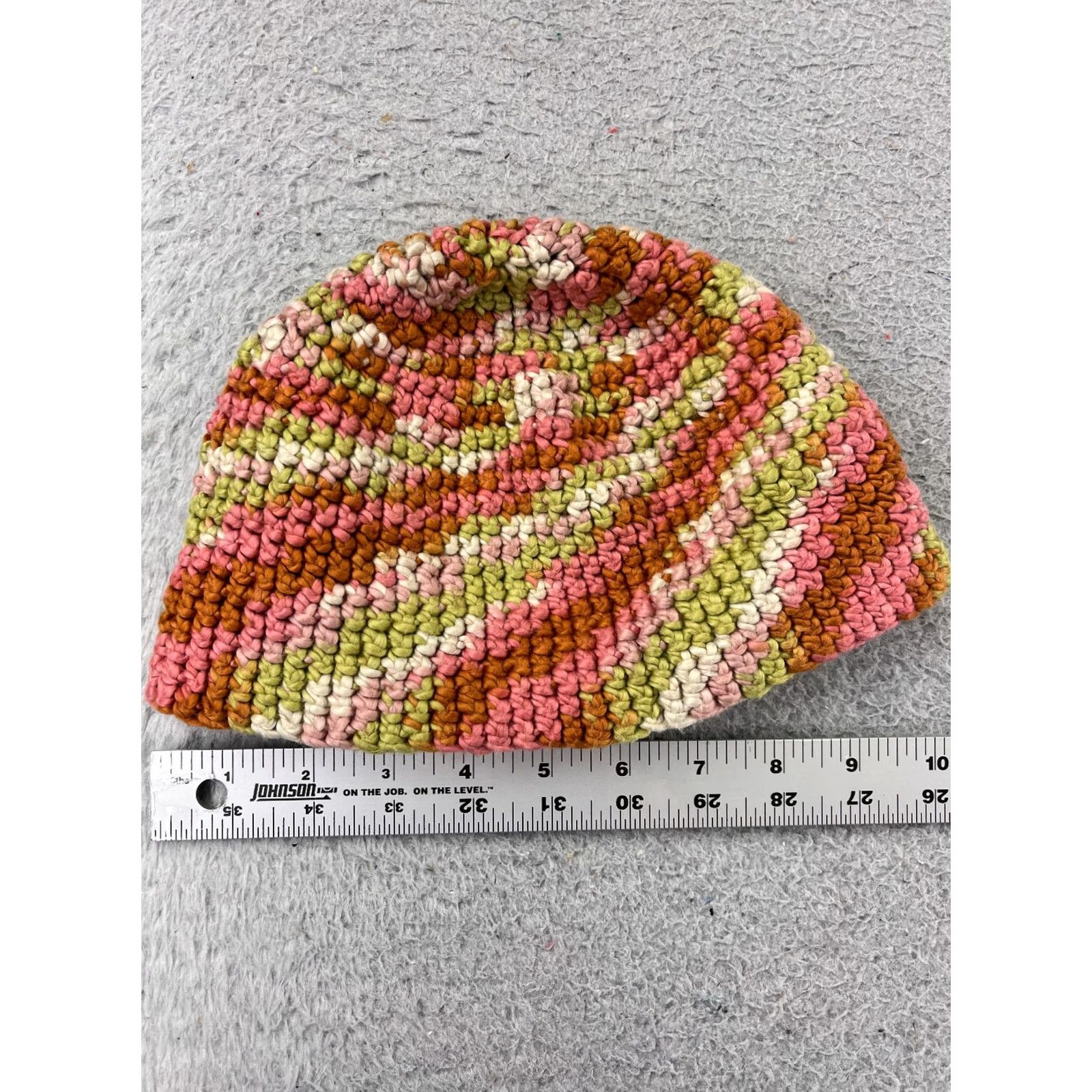 Pinko handmade beanie toque adult one size multicolor pink green acrylic knit hat Beanie Adults Multicolor Knit Cap colors 90s Colorful Ski Mens Size ONE SIZE - 5 Thumbnail