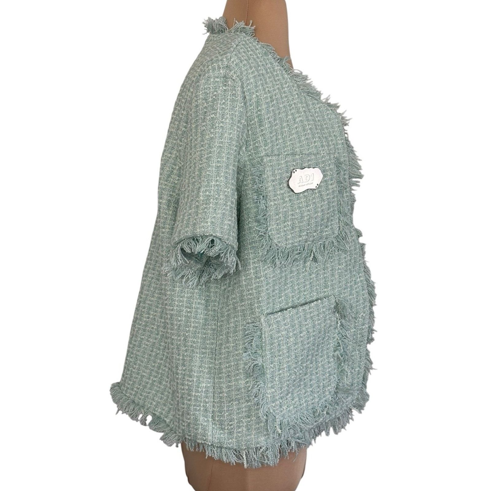 Other RIXO STREET Mint Tweed Wool Fringe Designer Blazer Jacket M Size M / US 6-8 / IT 42-44 - 6 Thumbnail