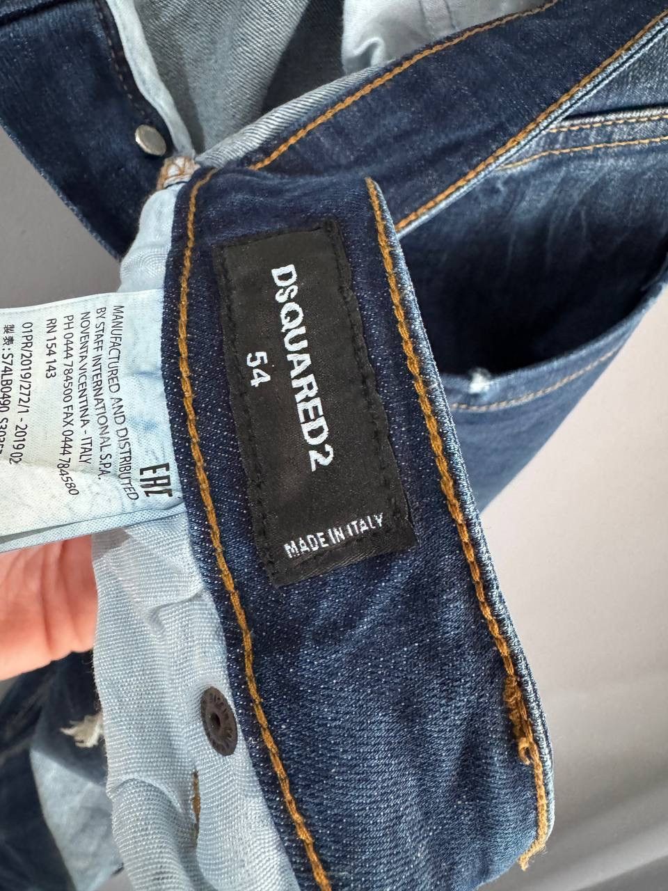 Dsquared2 Dsquared2 Blue Distressed Men's Slim Jeans Size 54 / W35 L32 Size US 35 - 18 Thumbnail