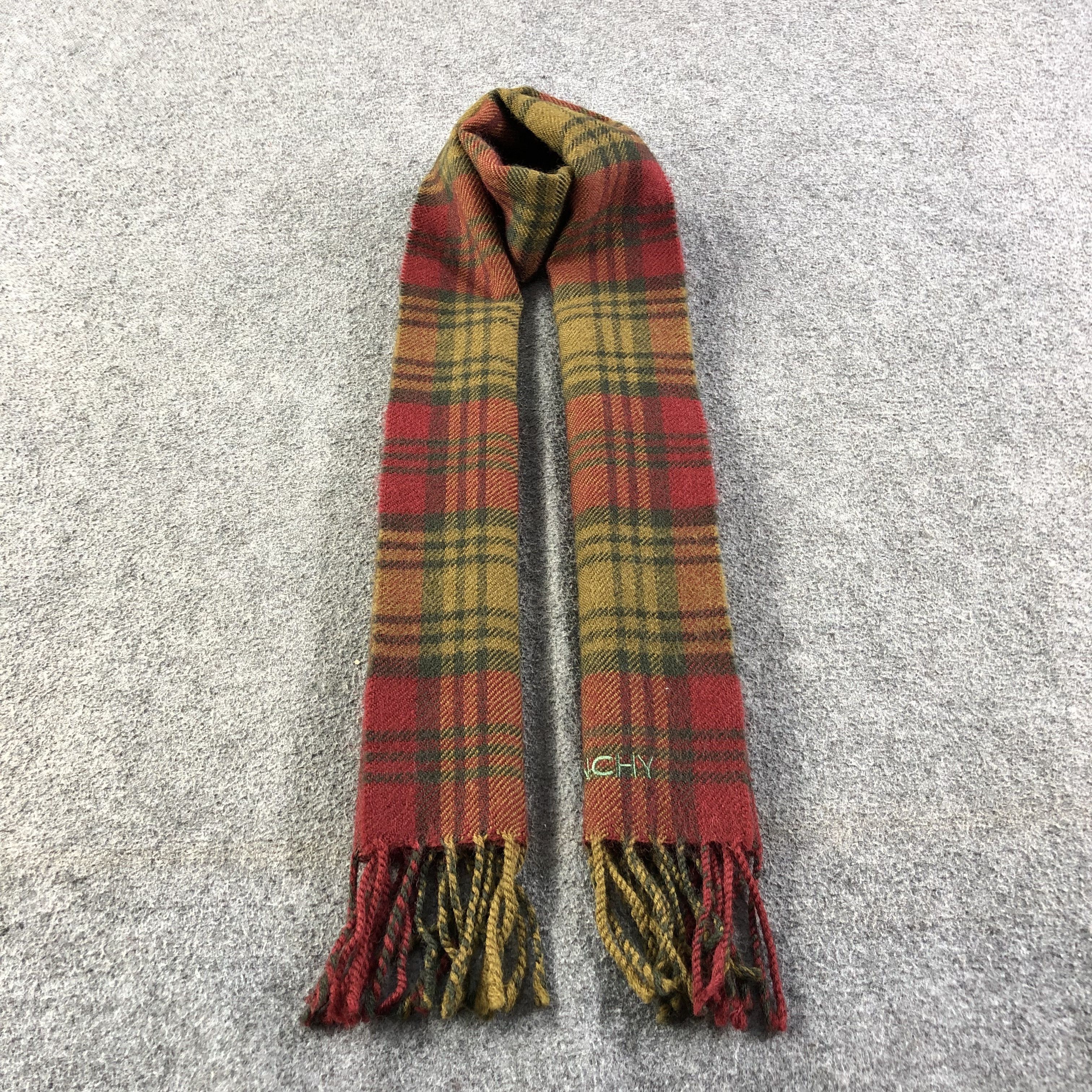 Givenchy Givenchy Tartan Wool Scarf Muffler V1072 Size ONE SIZE - 1 Thumbnail