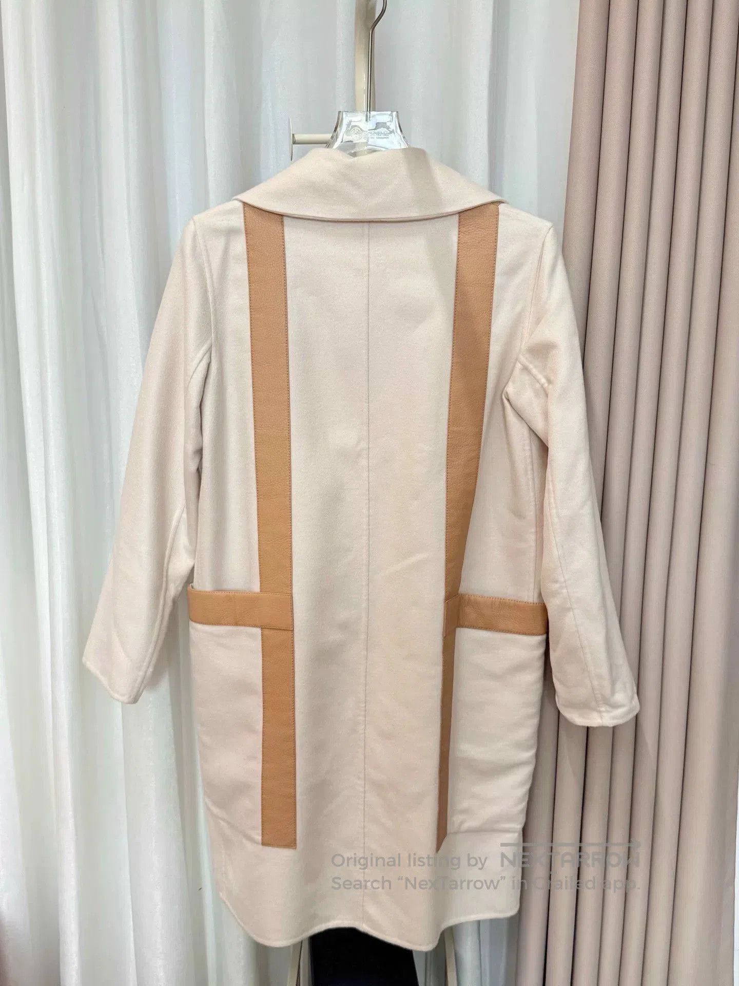 Hermes hermes striped beige and white cashmere coat. Size US S / EU 44-46 / 1 - 2 Thumbnail