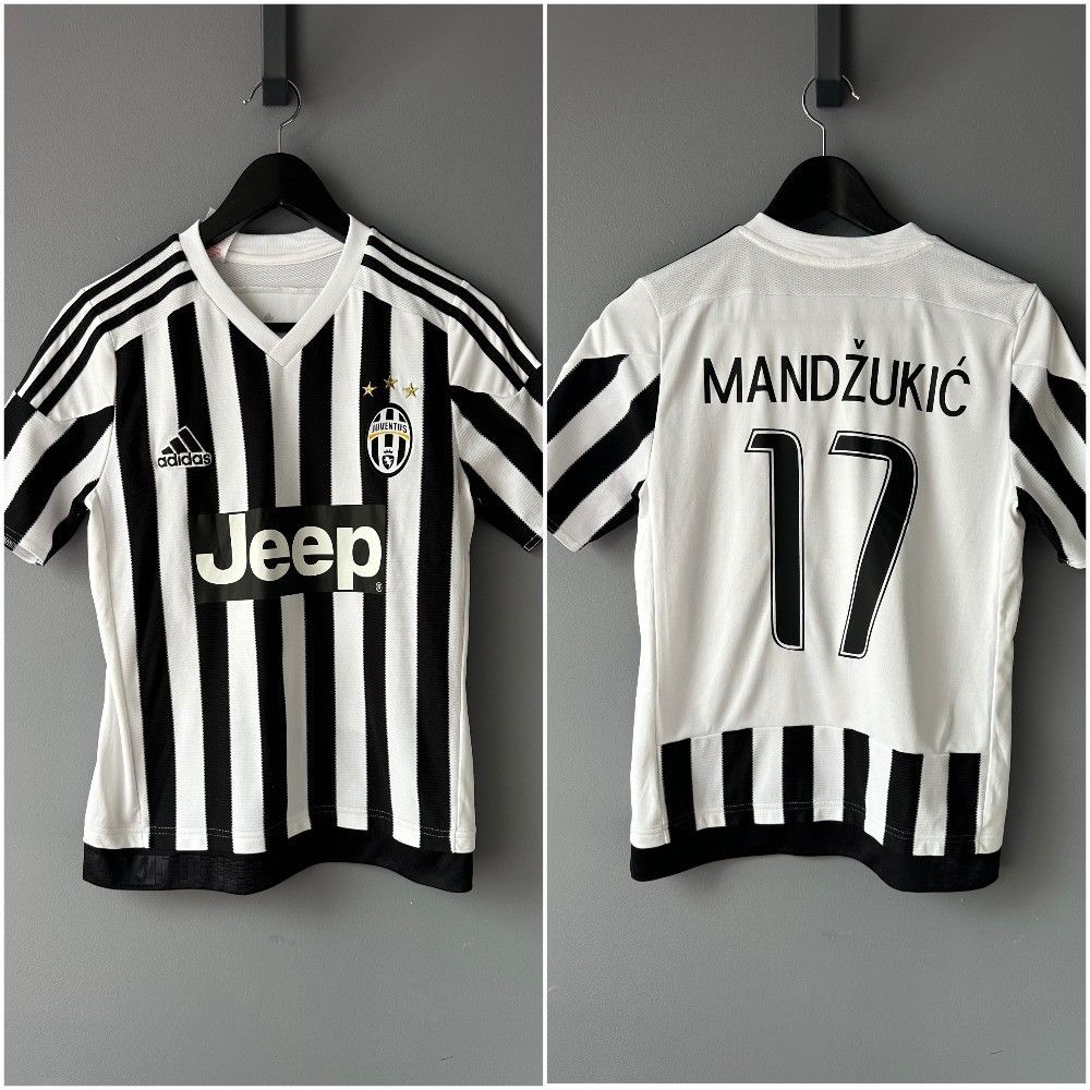 Adidas 2015 Adidas Juventus #15 Mandzukic Youth L soccer jersey tee Size US XXS / EU 40 - 1 Thumbnail