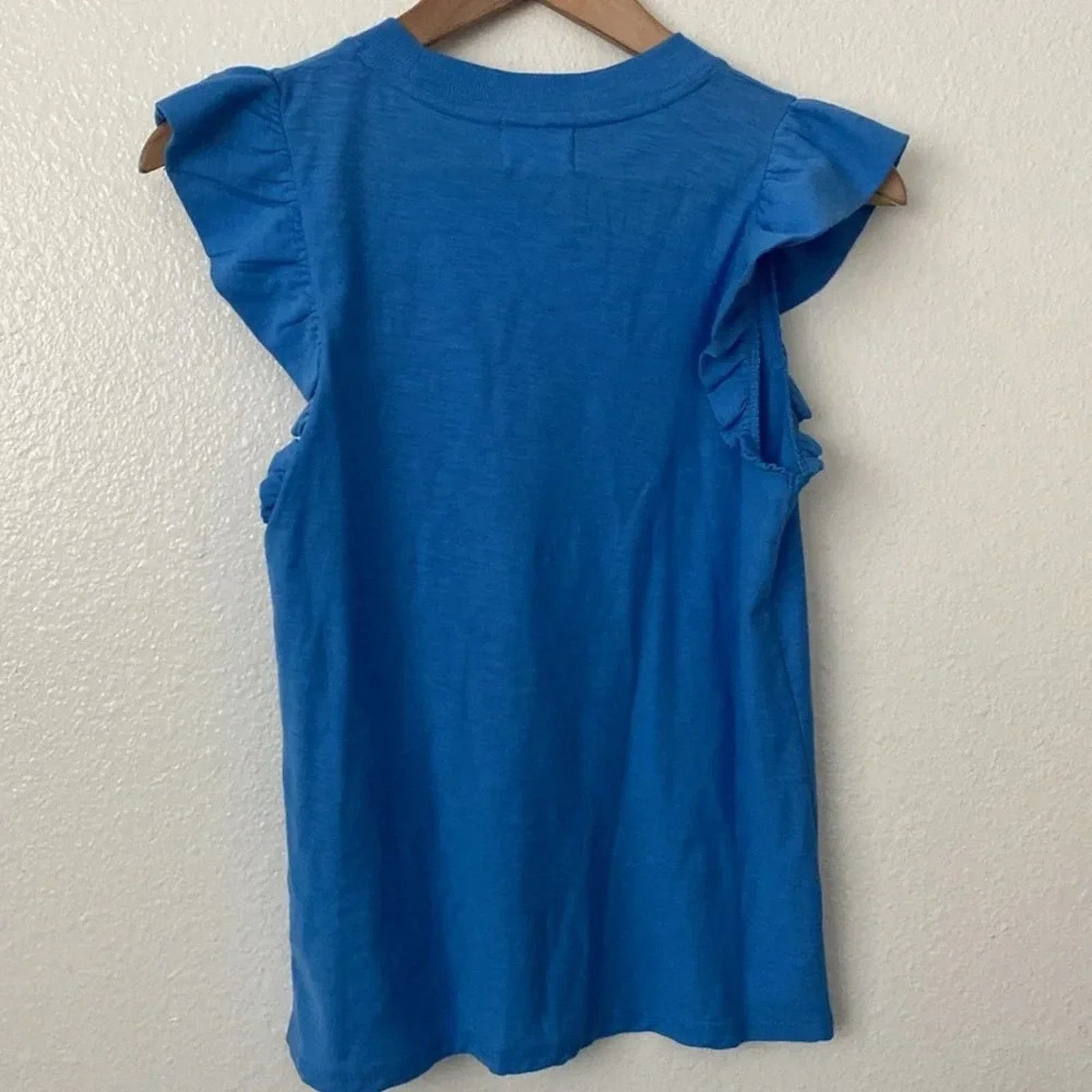 Nation LTD Nation LTD XS Paulette Tank Ruffle Sleeve Top in Bright Blue Size XS / US 0-2 / IT 36-38 - 6 Thumbnail