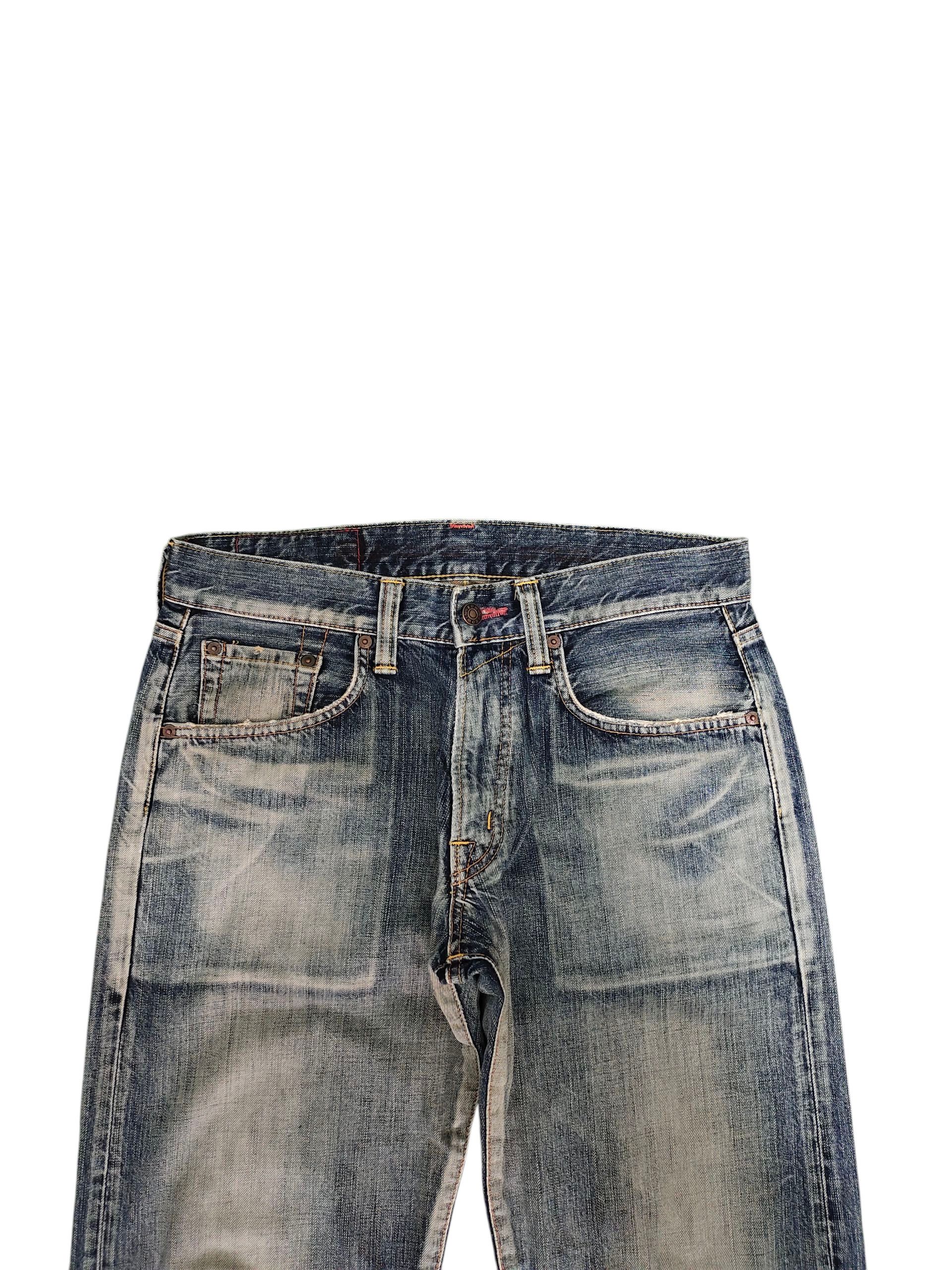 Comme des Garcons × Undercover Vintage Edwin 504 Japan Clawmark Distress Jeans Loose Fit Size US 30 / EU 46 - 2 Thumbnail