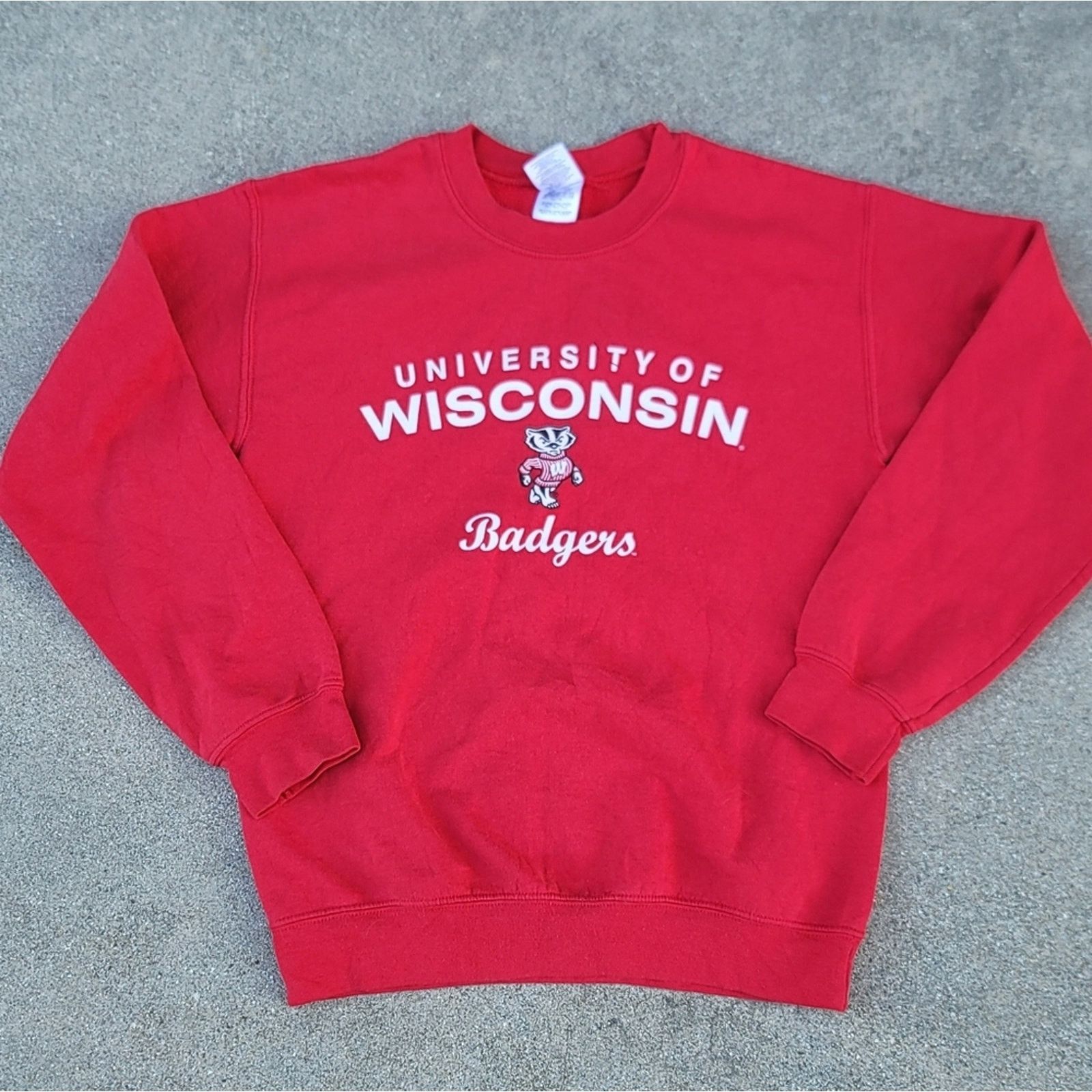 Gildan Vtg University of Wisconsin Badgers Sweatshirt Size S / US 4 / IT 40 - 1 Thumbnail