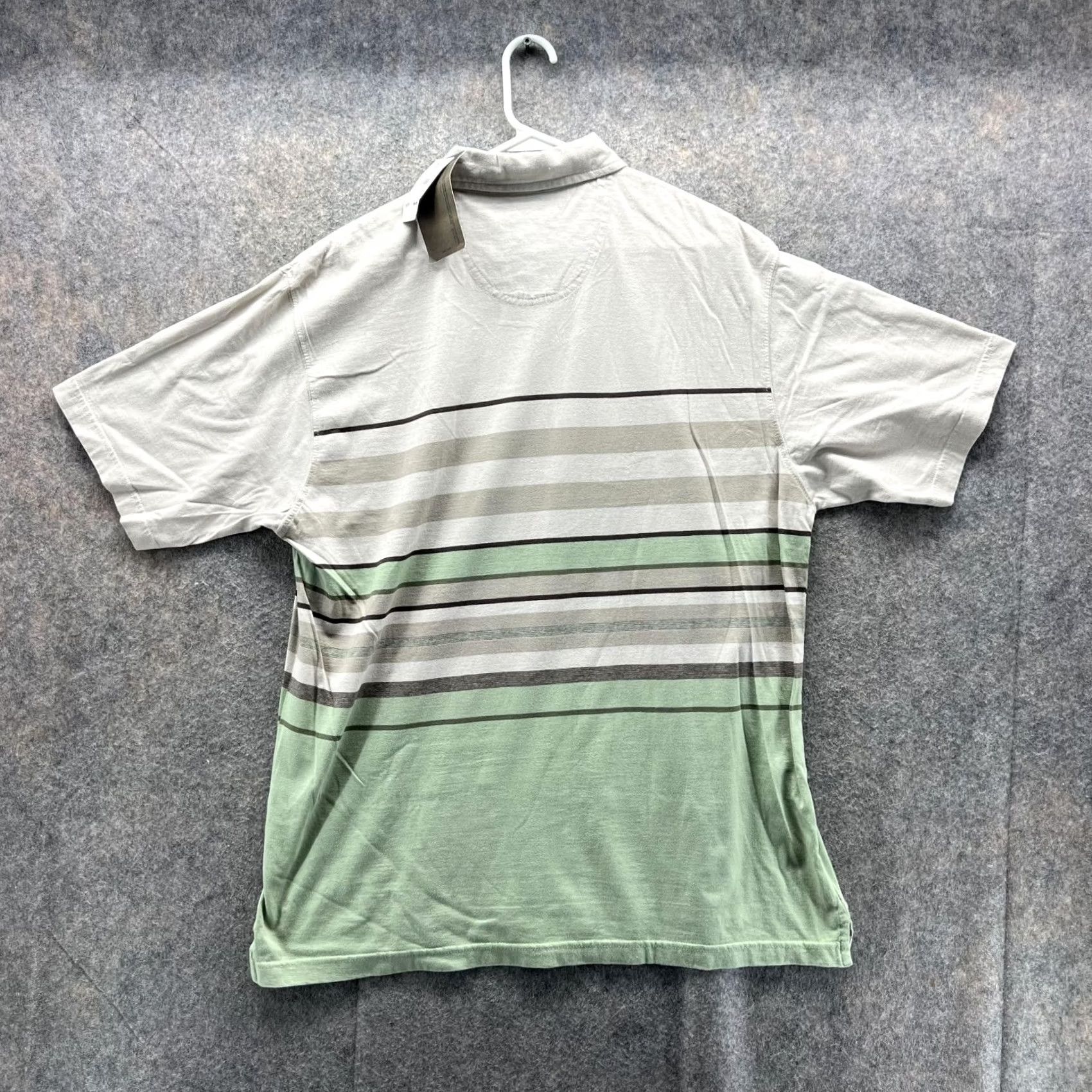 Izod IZOD Polo Shirt Men Large Khaki Green Striped Polyester Mistletoe Golf Golfer Size US L / EU 52-54 / 3 - 4 Thumbnail