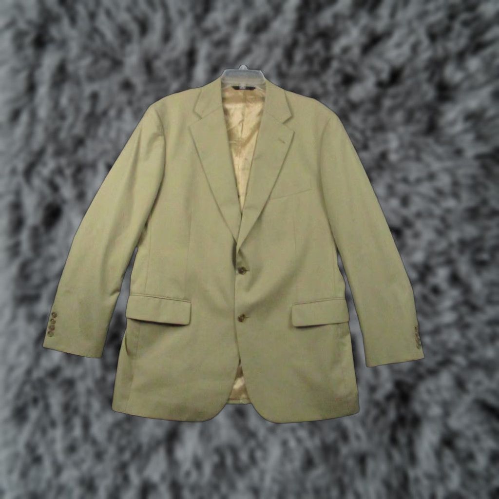 Brooks Brothers VINTAGE Brooks Brothers 346 Blazer Jacket 42L Men Beige Sports Coat Thailand Size 42R - 1 Thumbnail