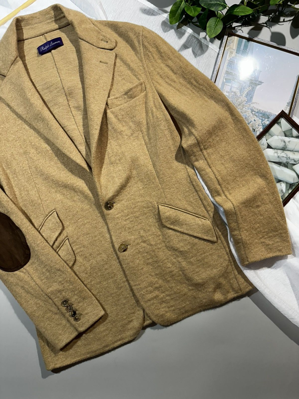 Ralph Lauren Purple Label RLPL 60% Cashmere Wool Suede Elbow Patch Hand-Tailored Size 42R - 3 Thumbnail