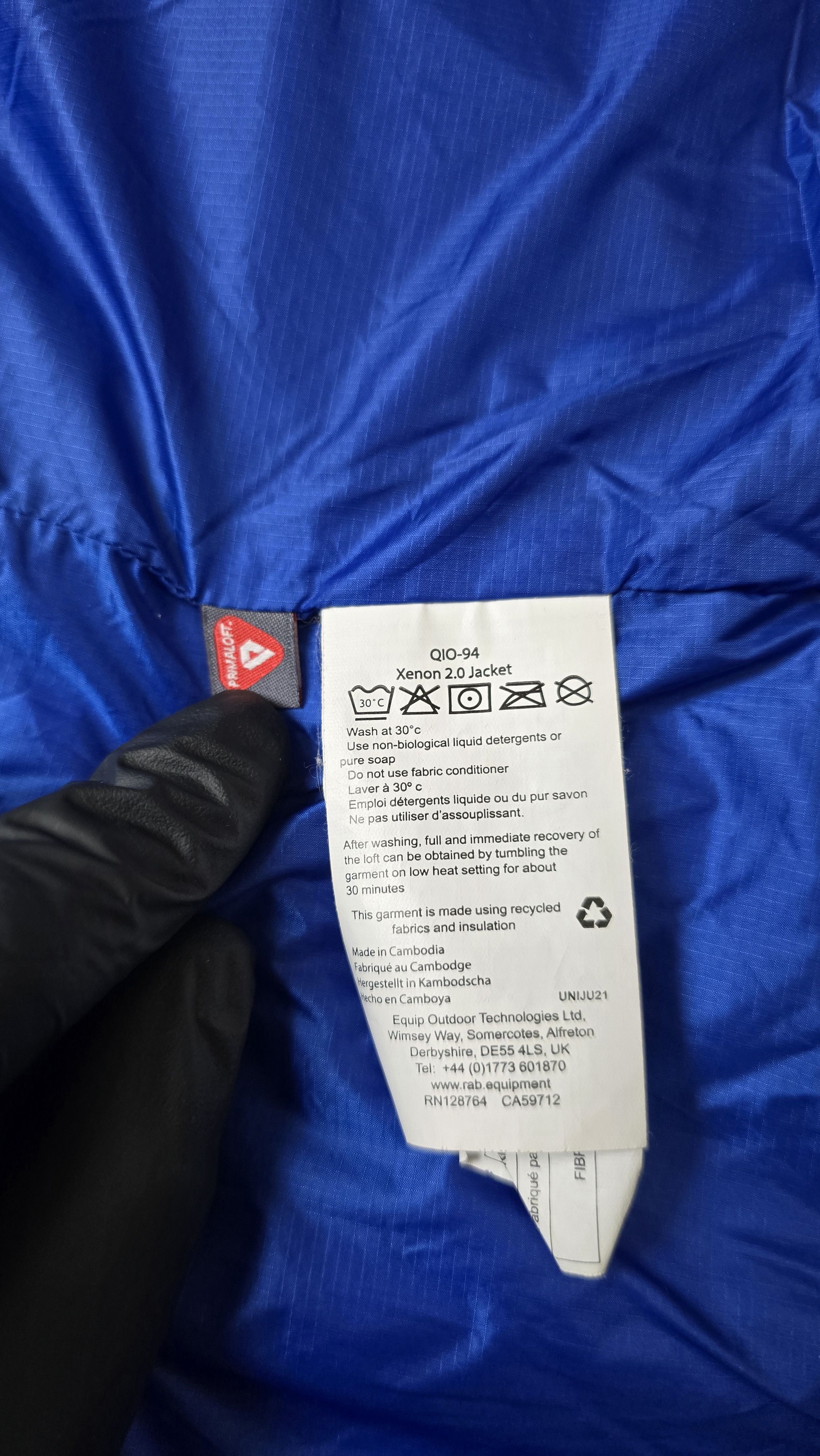 Rab Rab Xenon 2.0 PrimaLoft Jacket Pertex Quantum Hooded Size US L / EU 52-54 / 3 - 21 Thumbnail
