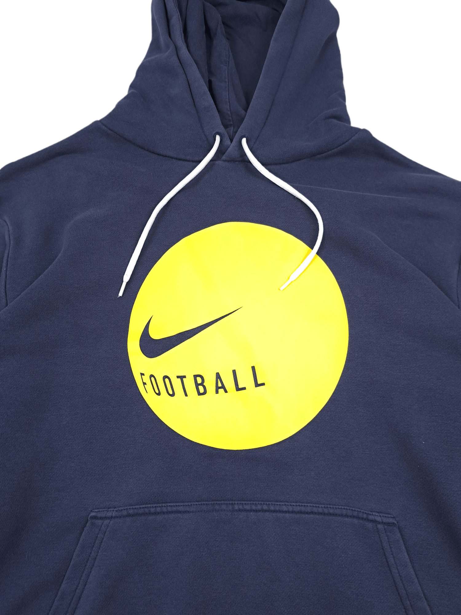 Nike × Vintage 💎 Vintage Nike Football Swoosh Logo Navy Hoodie Sweatshirt Size US L / EU 52-54 / 3 - 3 Thumbnail