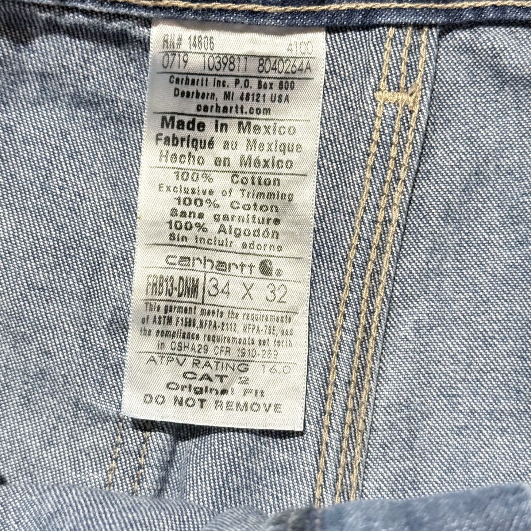 Carhartt Carhartt Flame Resistant Utility Jeans Mens Relaxed 34X32 FRB13 - Orange Denim 5-Pocket Logo USA Size US 34 / EU 50 - 5 Thumbnail