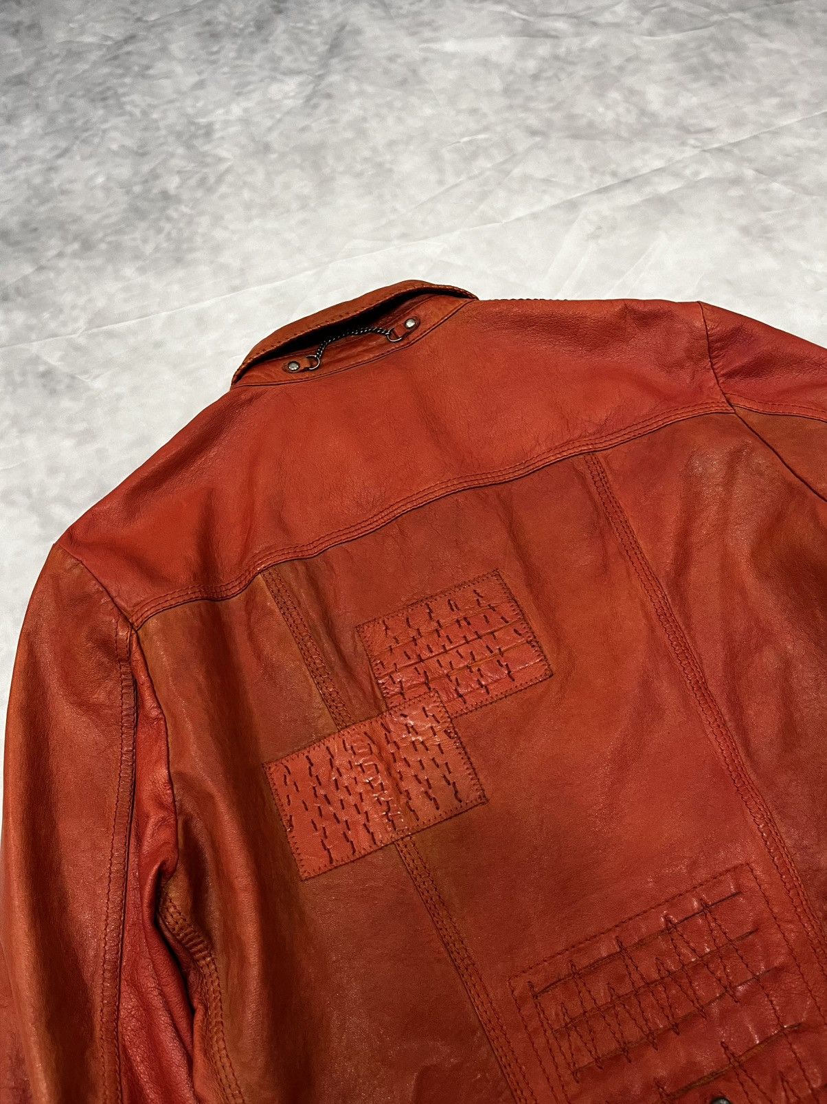 Marithe + Francois Girbaud Marithe Francois Girbaud Vintage Rare Orange Leather Jacket Size M / US 6-8 / IT 42-44 - 6 Thumbnail