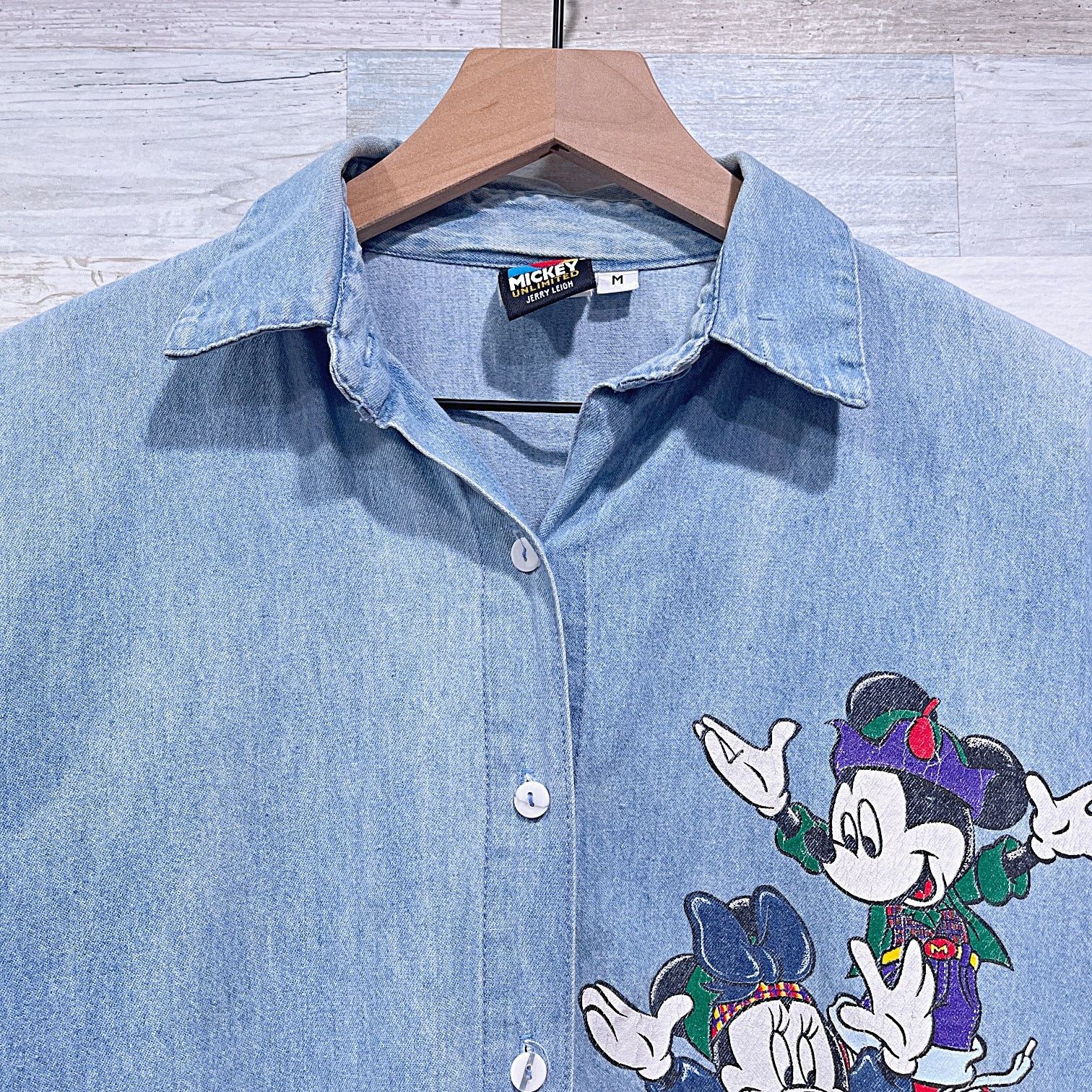 Disney Disney Mickey Mouse 90s Graphic Denim Shirt Jerry Leigh M Size M / US 6-8 / IT 42-44 - 2 Thumbnail