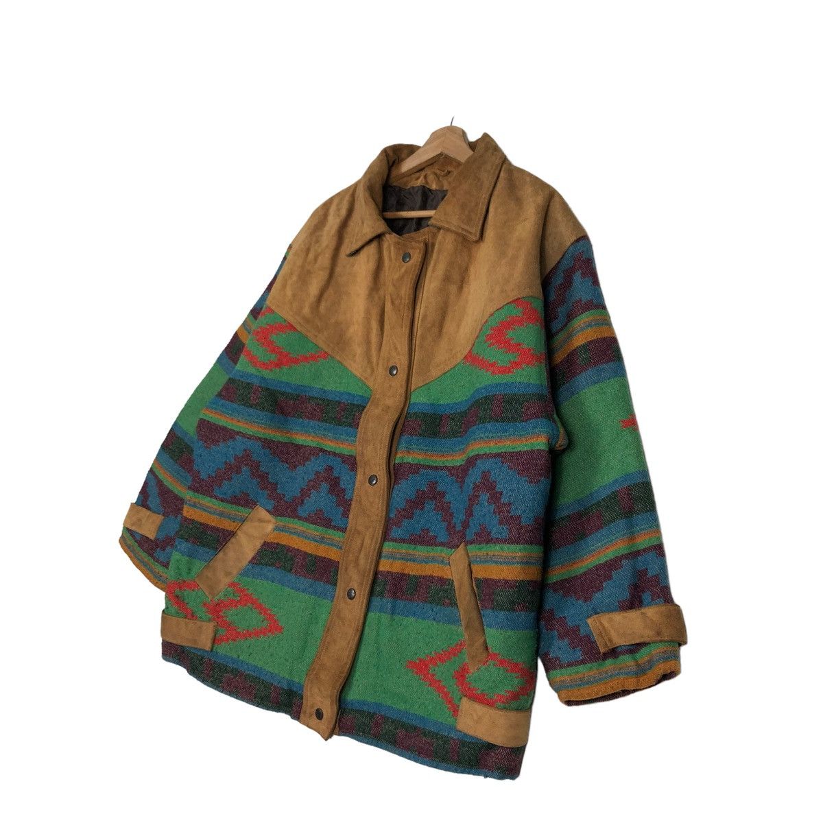 Vintage 🔥Vtg Leather Jacket Aztec Navajo Native Made in UK Size US L / EU 52-54 / 3 - 2 Thumbnail