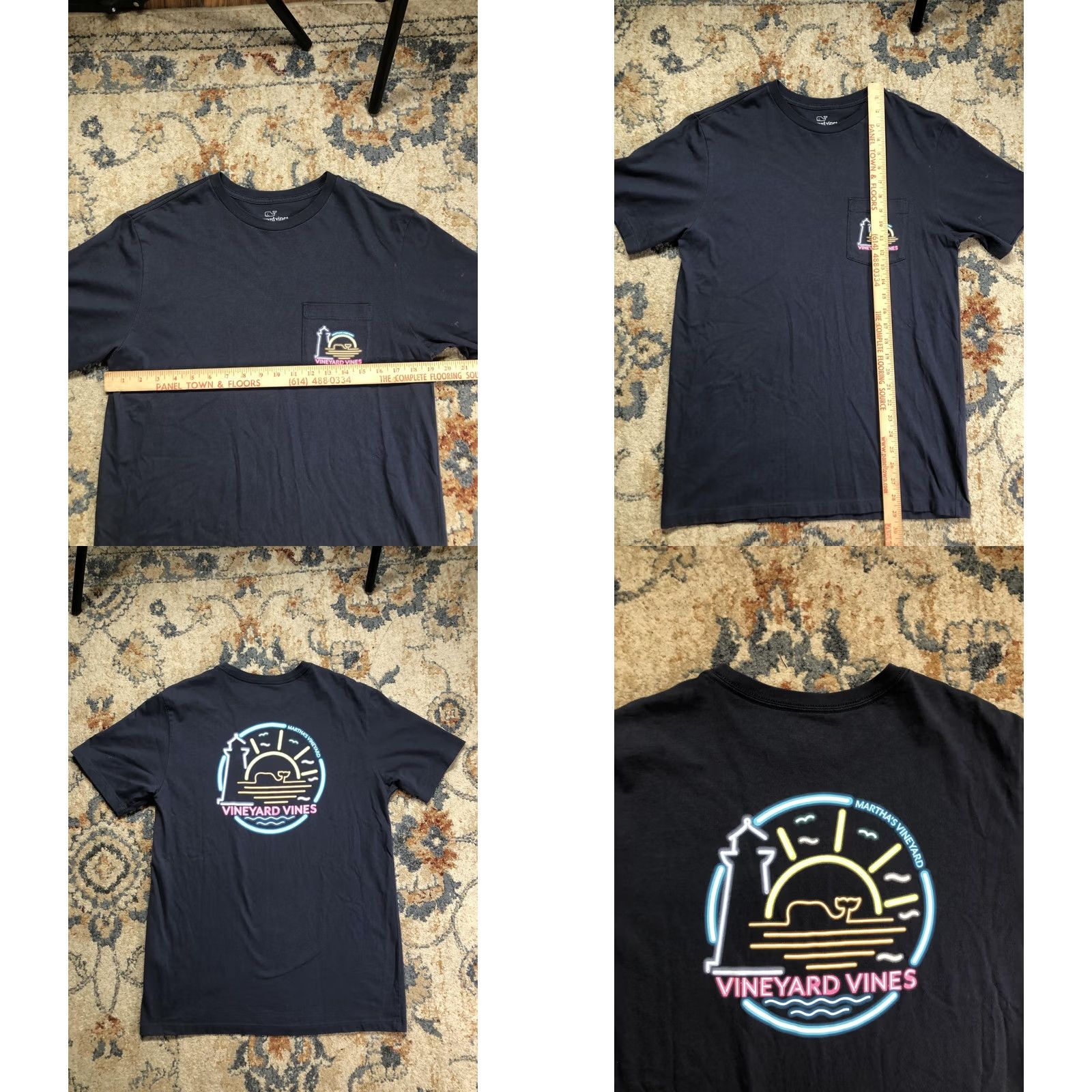 Vineyard Vines Vineyard Vines Shirt Mens Small Blue Pocket Martha's Vineyard Neon Graphic Tee Size US S / EU 44-46 / 1 - 8 Thumbnail