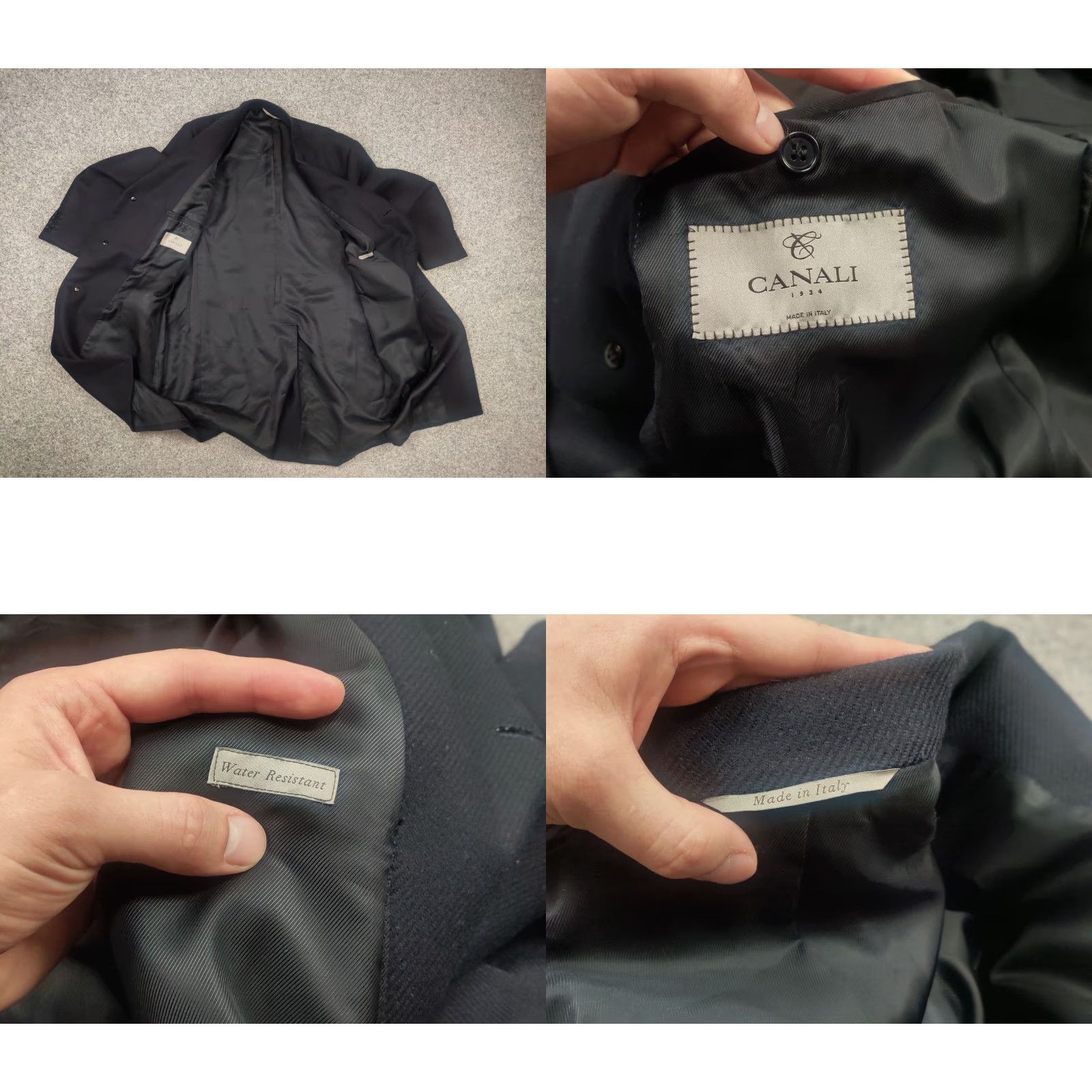 Canali Canali Italy Design 57110 Navy Wool Overcoat Mens XL Blue Wool Jacket Three Buttons Size US XL / EU 56 / 4 - 9 Thumbnail