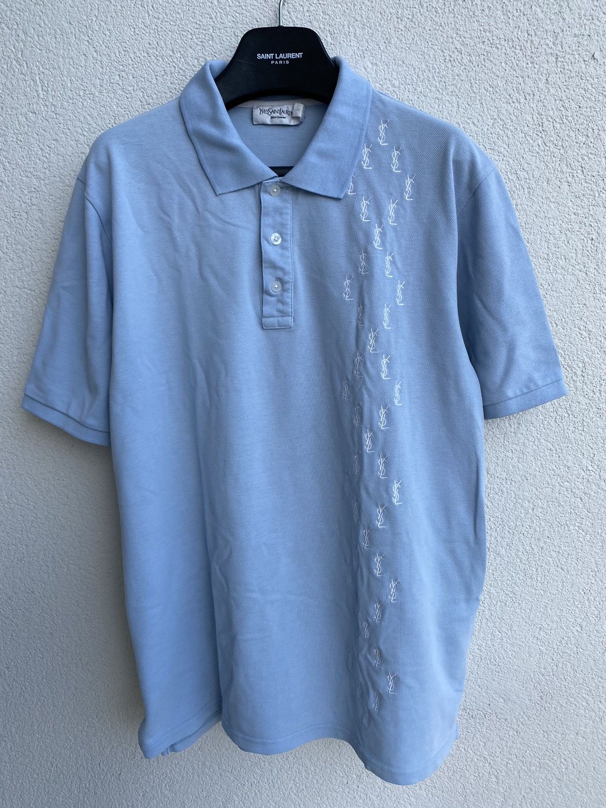 Yves Saint Laurent Monogram YSL Polo Blue YSL T-shirt YSL Shirt Size US XL / EU 56 / 4 - 3 Thumbnail