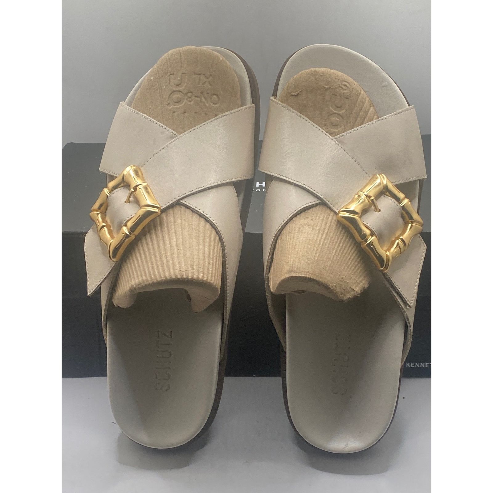 SCHUTZ Schultz Wmns Enola Crossover Strap Slide Sandals Size 10B Size US 10 / IT 40 - 6 Thumbnail