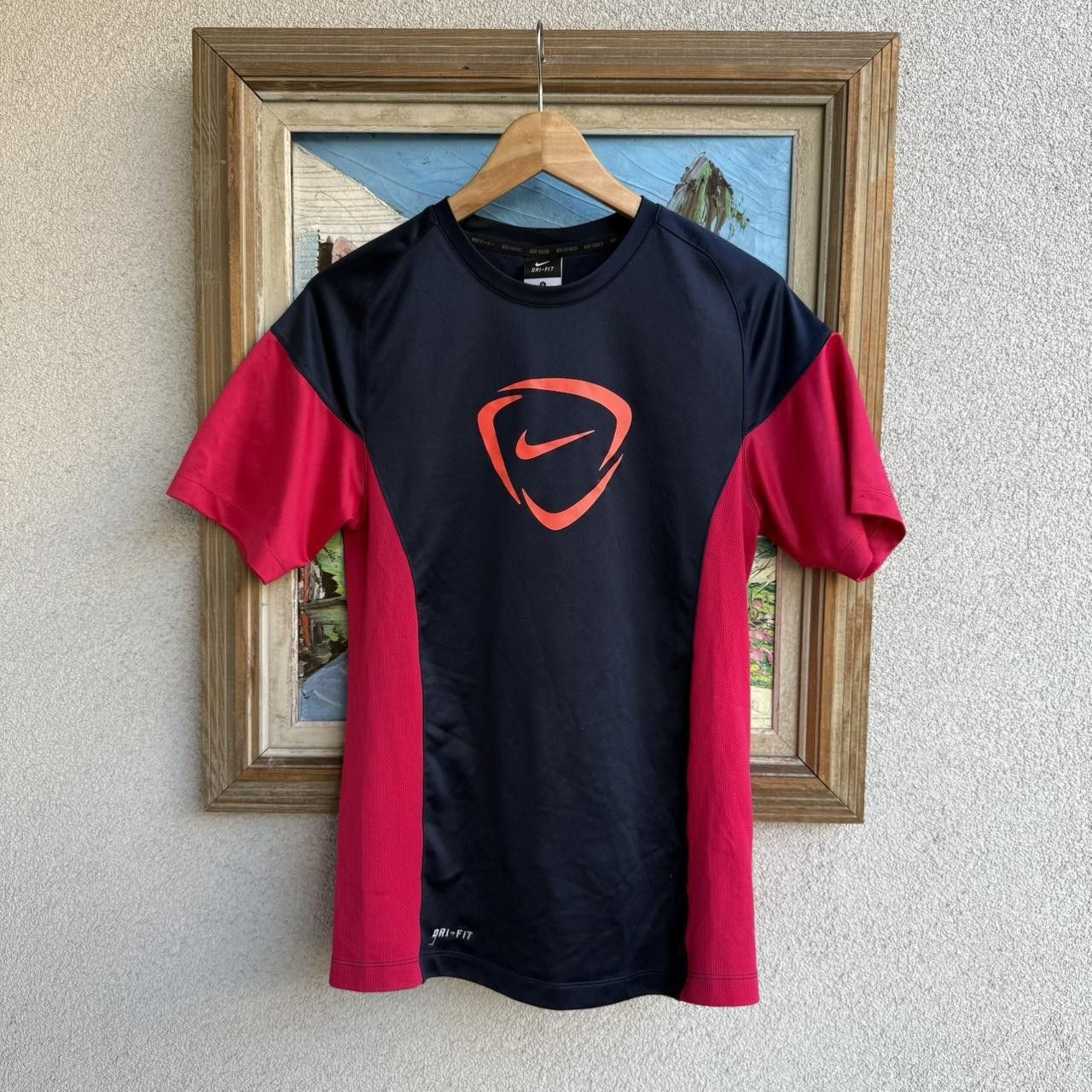 Nike Nike Vintage y2k T shirt Tee Navy Pink Nylon Center swoosh Size US M / EU 48-50 / 2 - 1 Thumbnail
