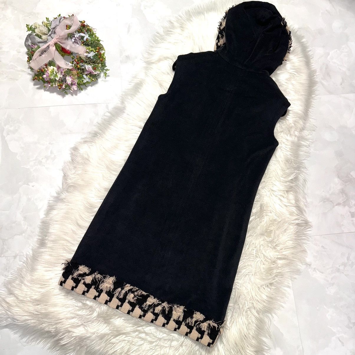 Chanel Chanel houndstooth-patterned pile fabric with hood Dress Size XS / US 0-2 / IT 36-38 - 8 Thumbnail