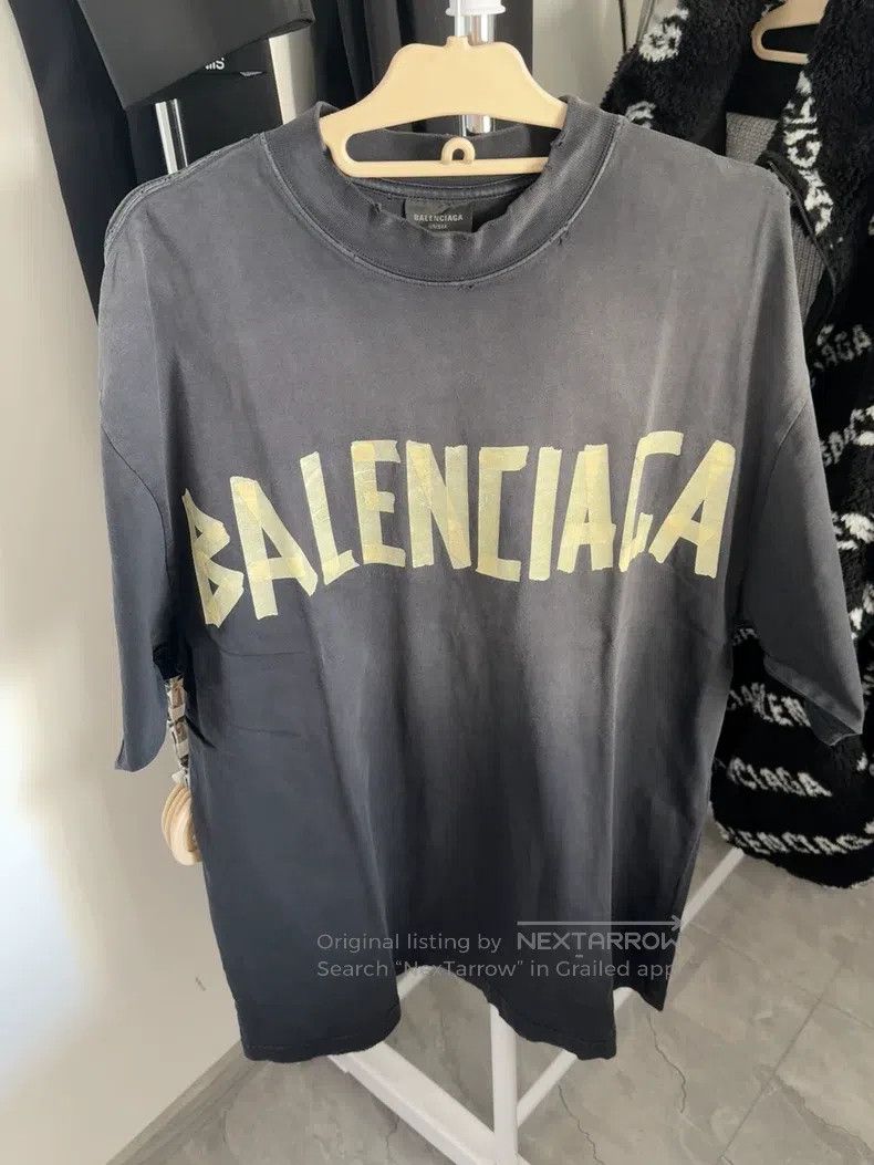 Balenciaga Balenciaga Distressed Gradiant T-Shirt Graphite Grey Size US XS / EU 42 / 0 - 4 Thumbnail