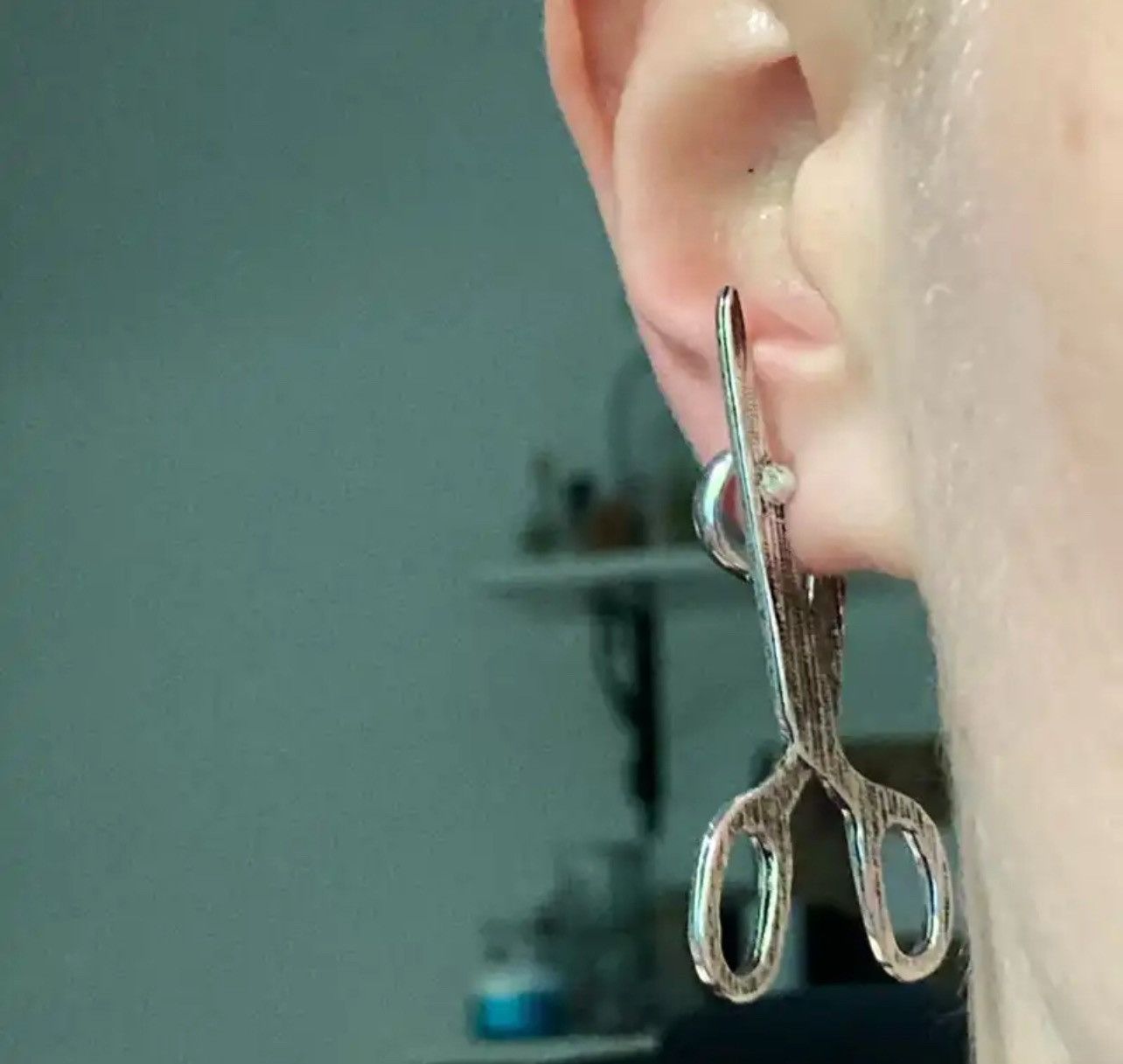 Vintage Fantastic Earnings With Scissor Design Size ONE SIZE - 2 Thumbnail