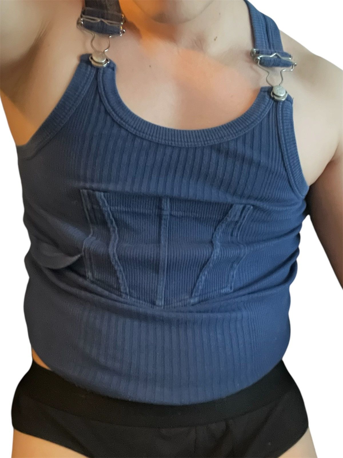 Jean Paul Gaultier Faded blue sexy mens unisex gaultier metal hardware muscle Size US S / EU 44-46 / 1 - 4 Thumbnail