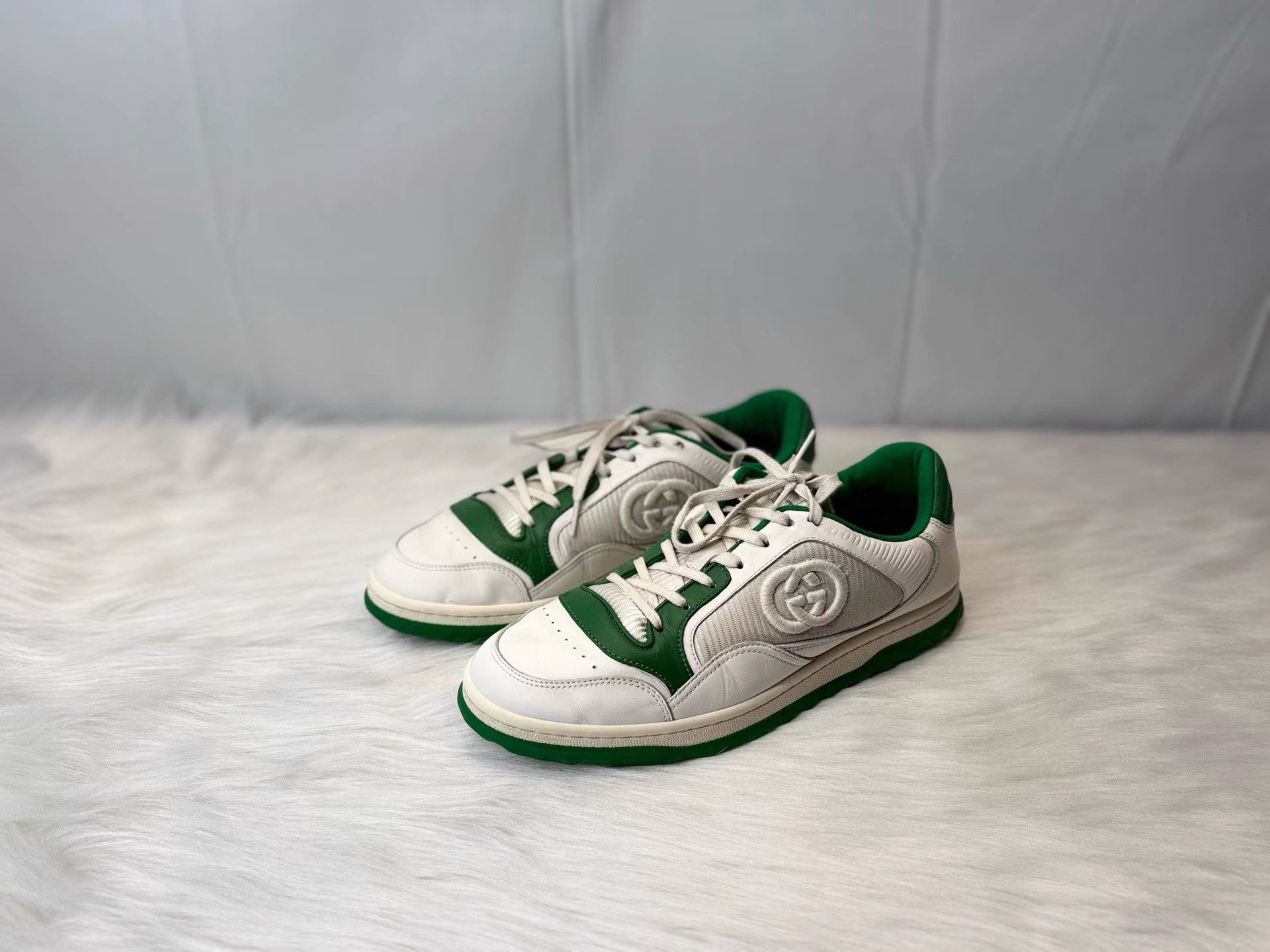 Gucci GUCCI MAC80 Low-Top White Green Worn-Effect Shoes K36 Size US 8 / EU 41 - 1 Thumbnail