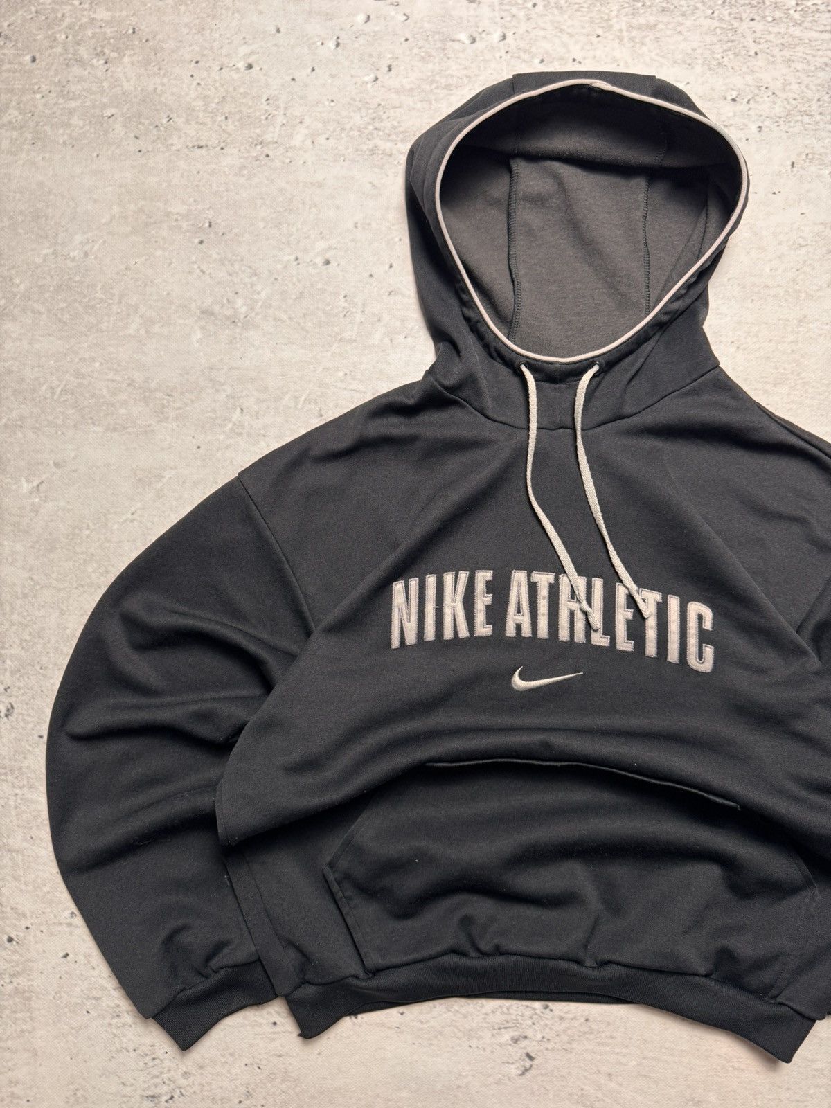 Nike × Vintage NIKE ATHLETIC VINTAGE CENTER LOGO OVERSIZE BOXY HOODIE Size US M / EU 48-50 / 2 - 2 Thumbnail