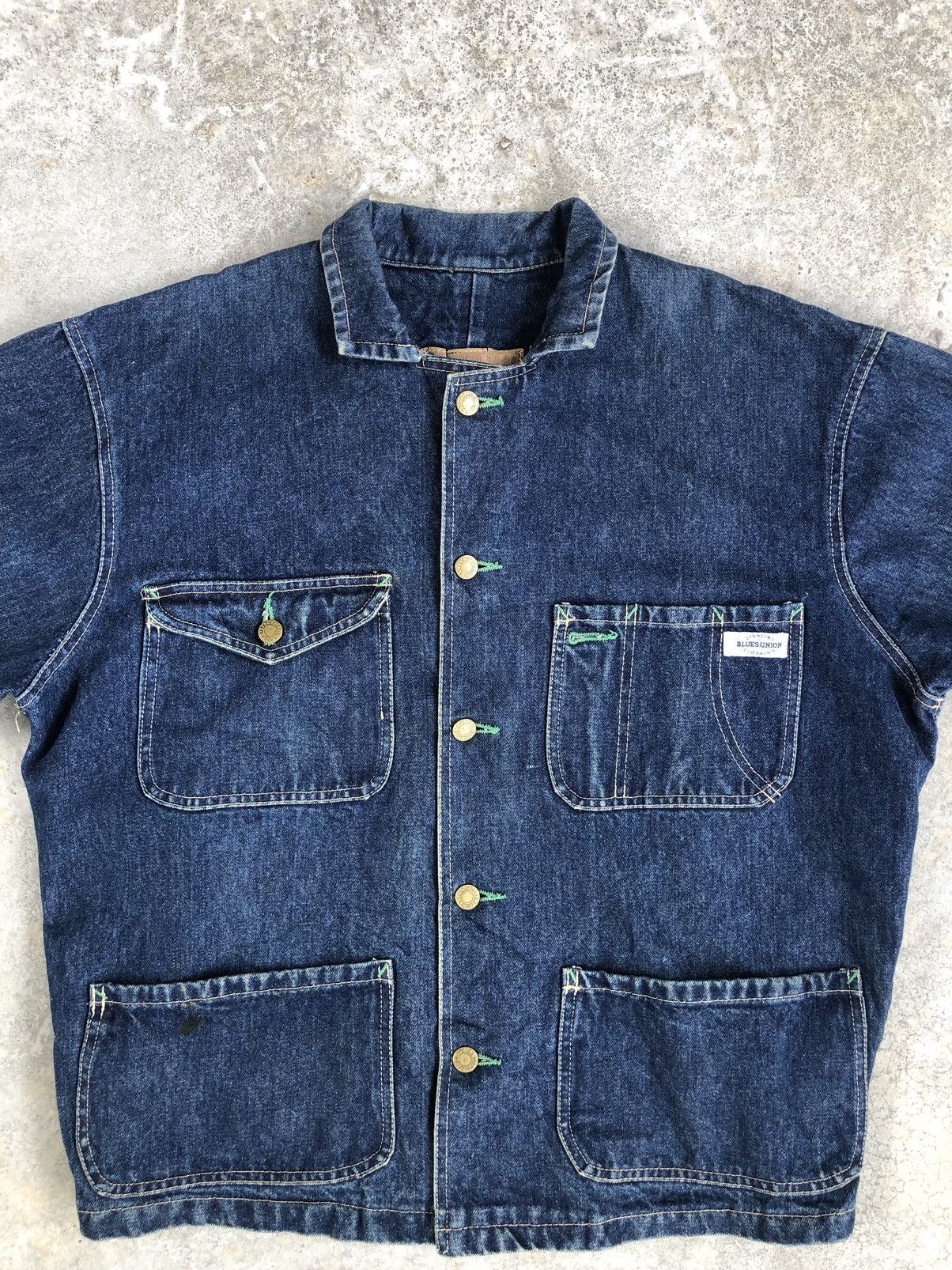 Vintage Vintage 70s Blues Union Chore Jacket Distressed Denim Size US L / EU 52-54 / 3 - 4 Thumbnail