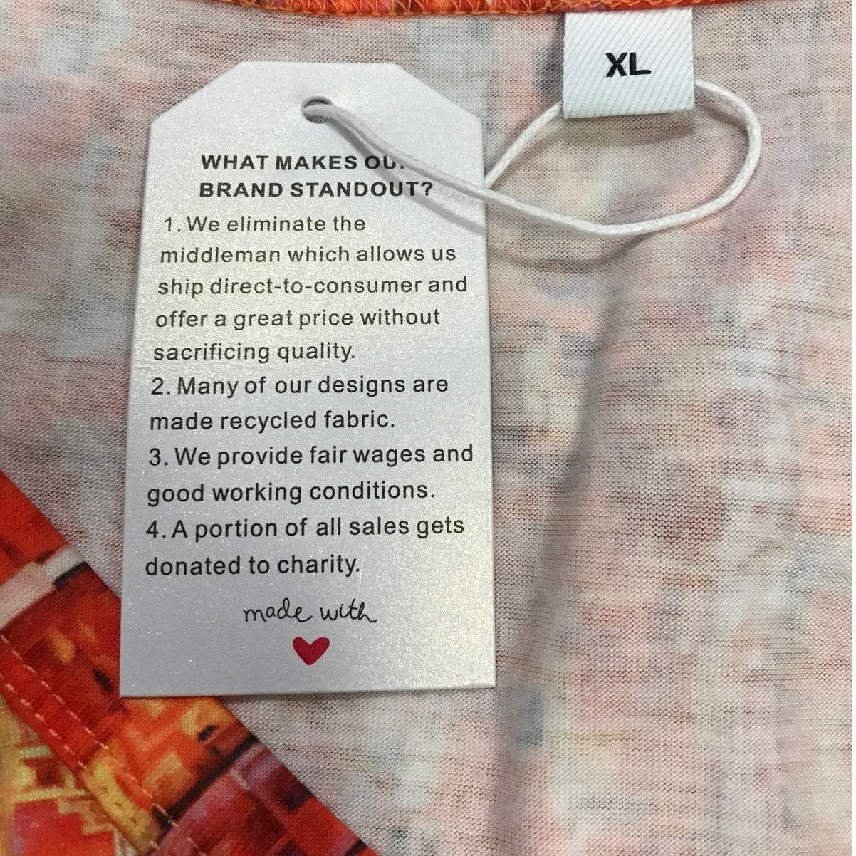 Other NWT Heart Abstract V Neck Short Sleeve Top XL Size XL / US 12-14 / IT 48-50 - 3 Thumbnail