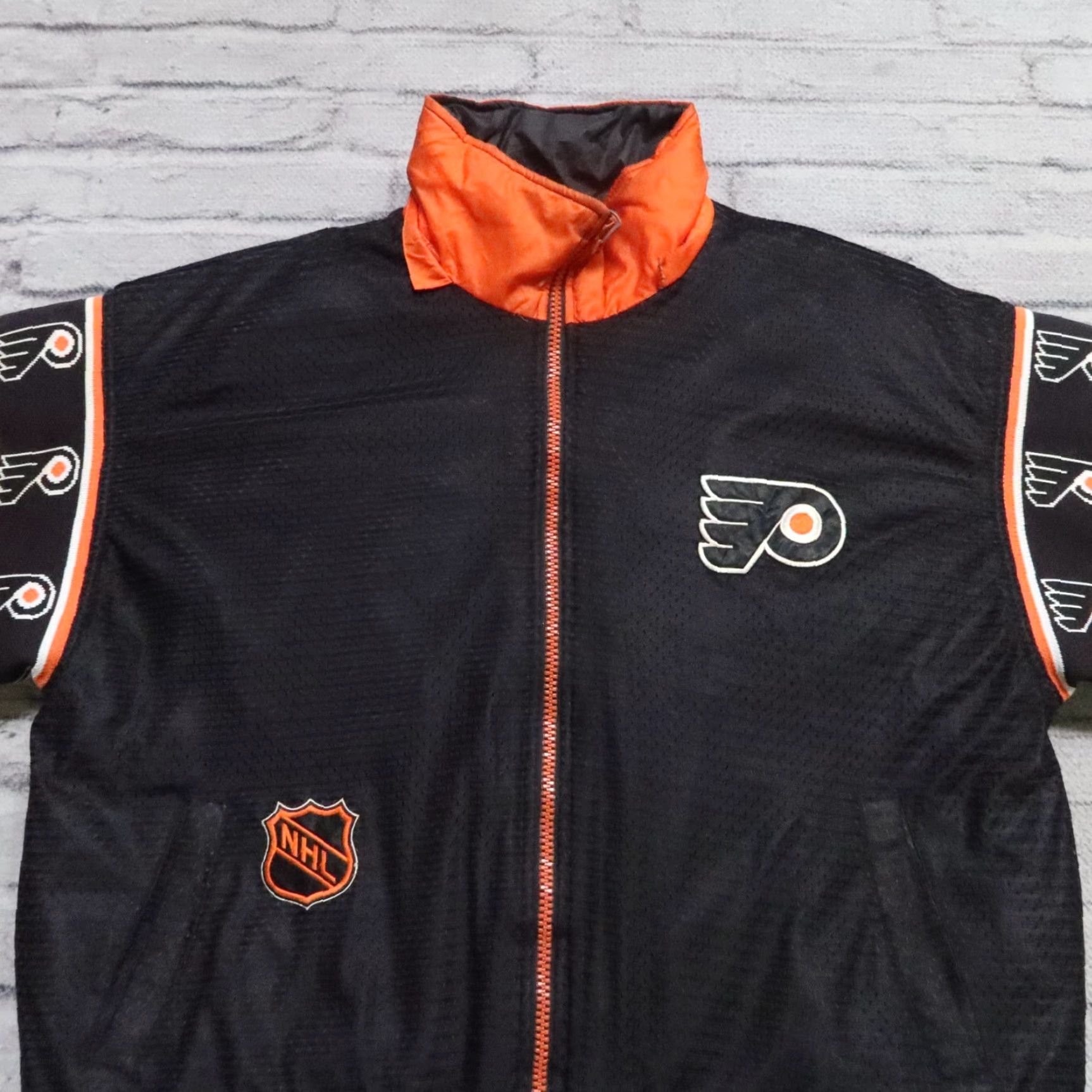 Pro Player VINTAGE Pro Player Philadelphia Flyers Reversible Jacket Jersey Style Parka Black XL Mens Size US XL / EU 56 / 4 - 4 Thumbnail
