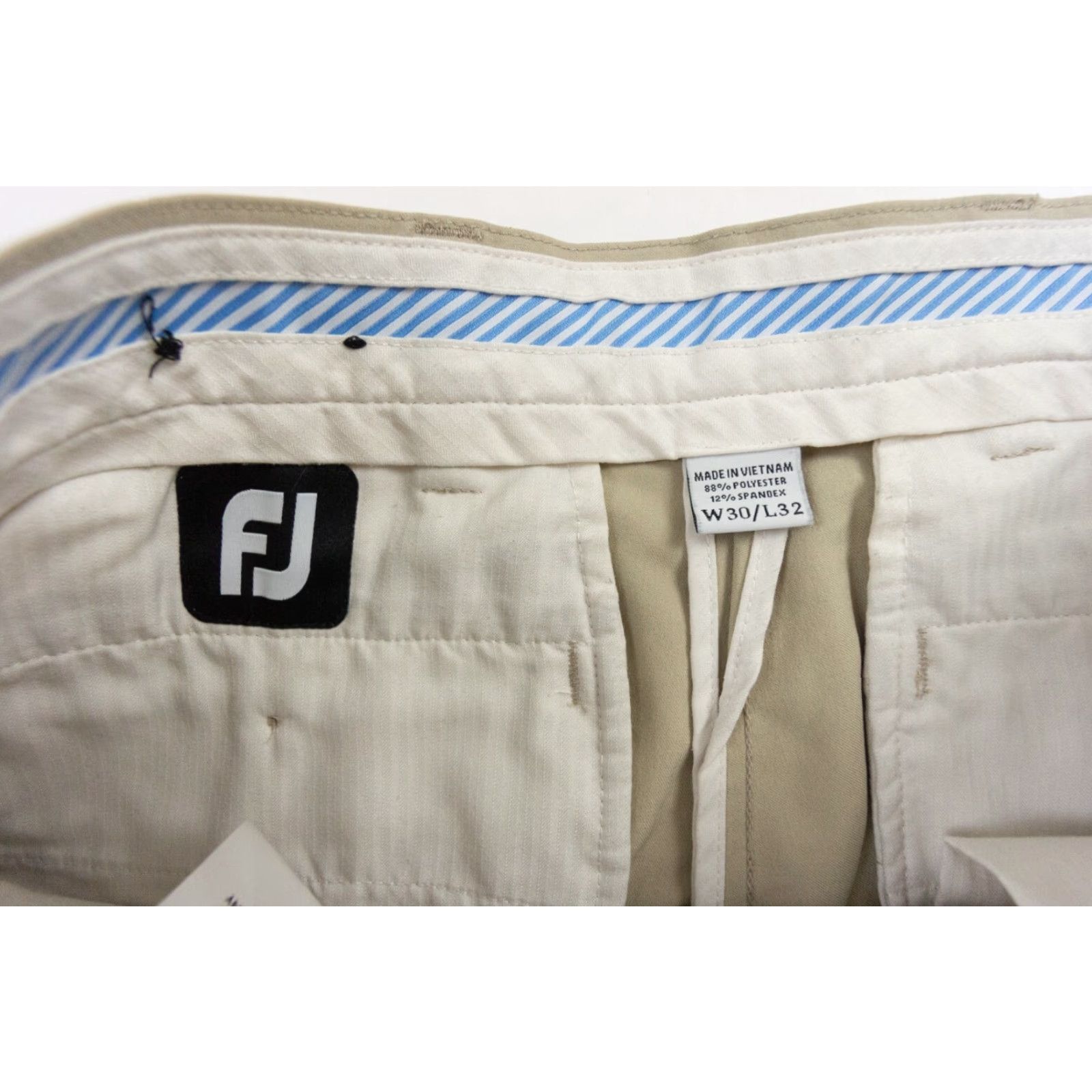 Footjoy FootJoy Mens Pants Chino Golf Stretch Flat Front 30x29 Beige Beige Logo Regular Inseam 29 Pockets Outdoor Size US 30 / EU 46 - 7 Thumbnail