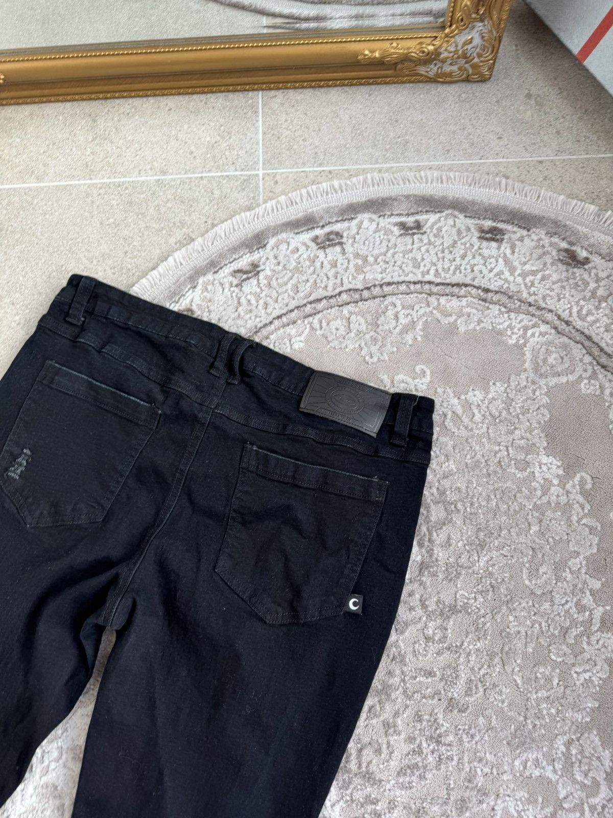 Killstar Killstar Black Distressed Goth Jeans with D-Ring Detailing Size 34" / US 12 / IT 48 - 4 Thumbnail